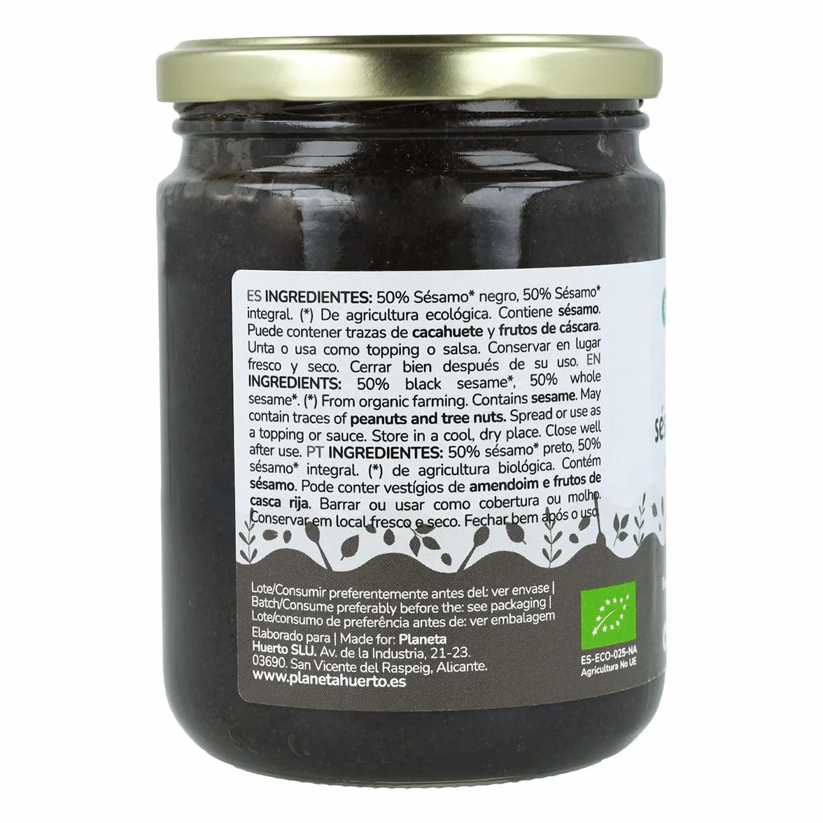 Tahín Sésamo Negro ECO Planeta Huerto 350 g