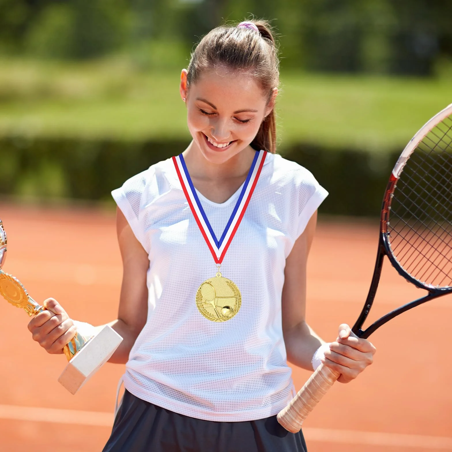 PATIKIL Medalla de Metal con Cinta para Juegos y Competencias Deportivas