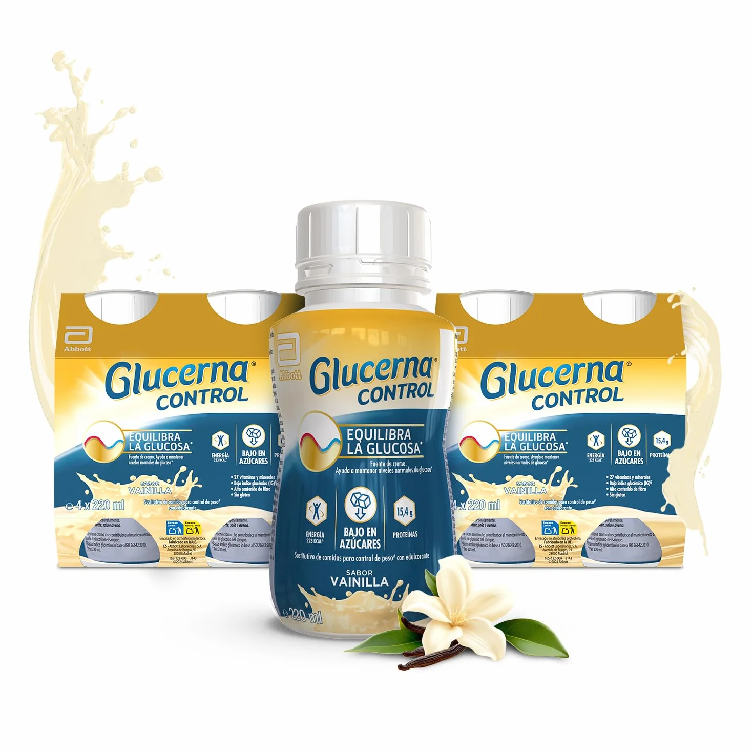 Glucerna Control sabor vainilla sustitutivo de comidas pack 8x220ml