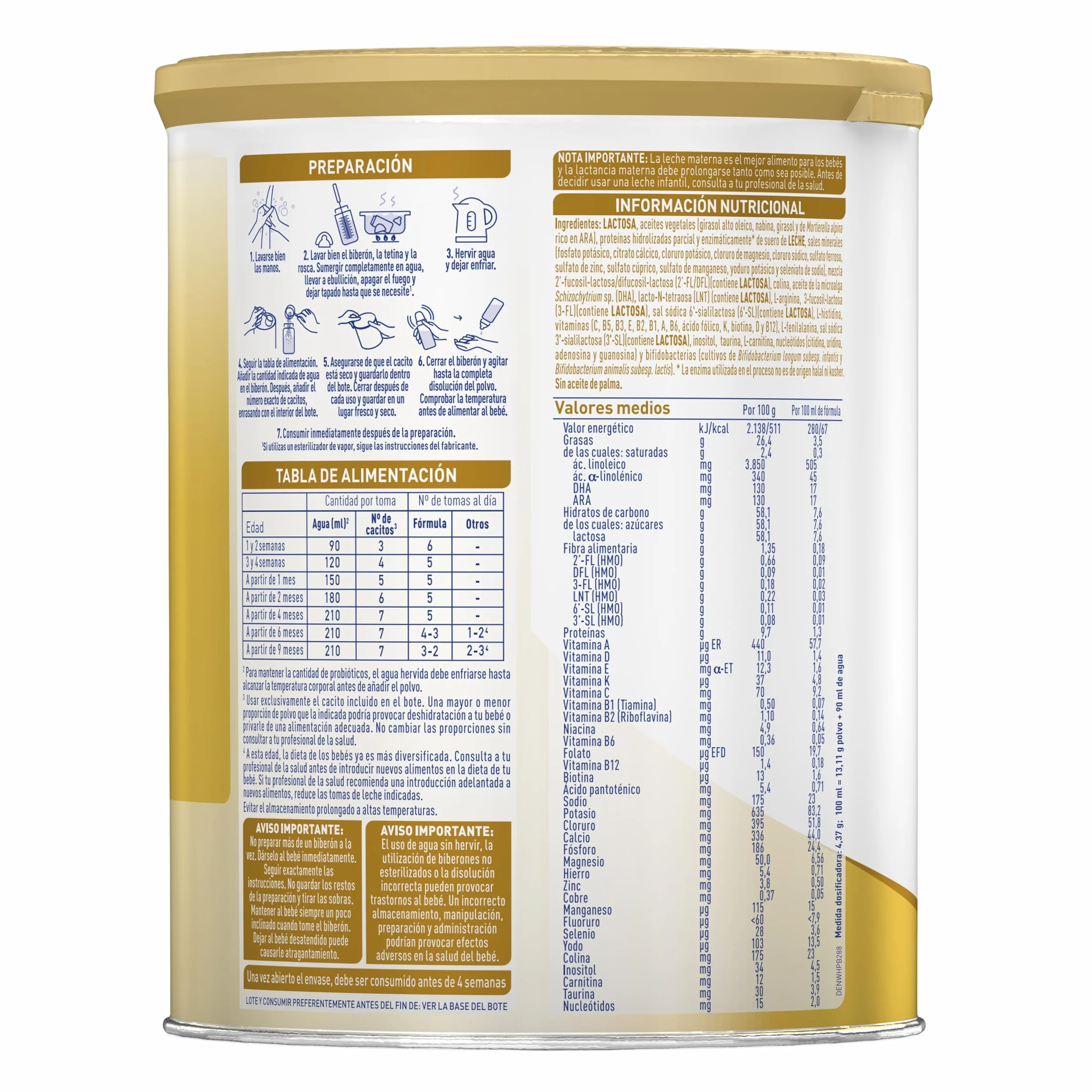 Nestlé NAN SUPREMEPRO 3 Leche de crecimiento en polvo, 3 x 800g