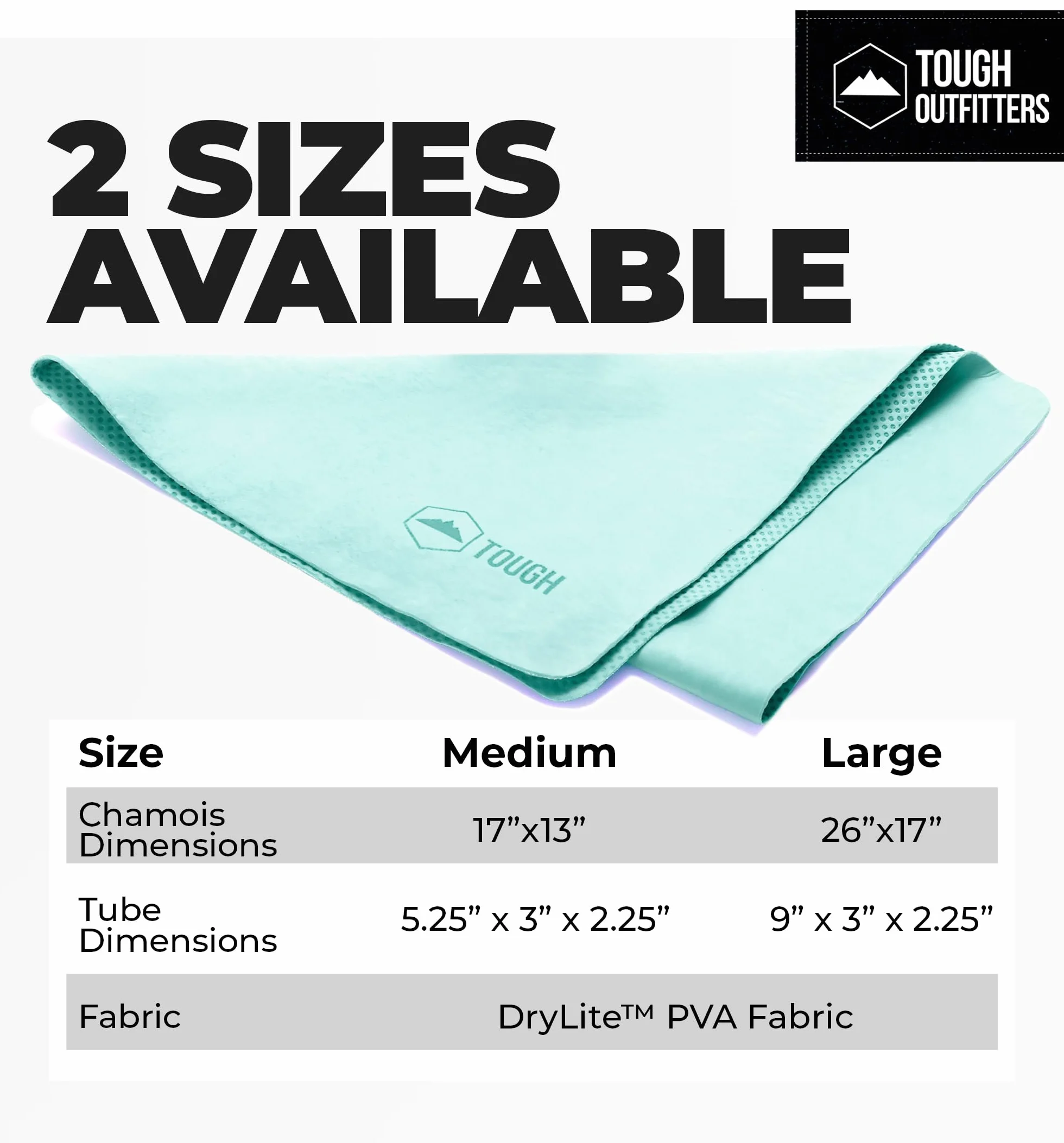 Tough Outfitters Toalla de Natación Absorbente de Secado Rápido PVA Gamuza de Nadador Grande 26 x 17 Pulgadas