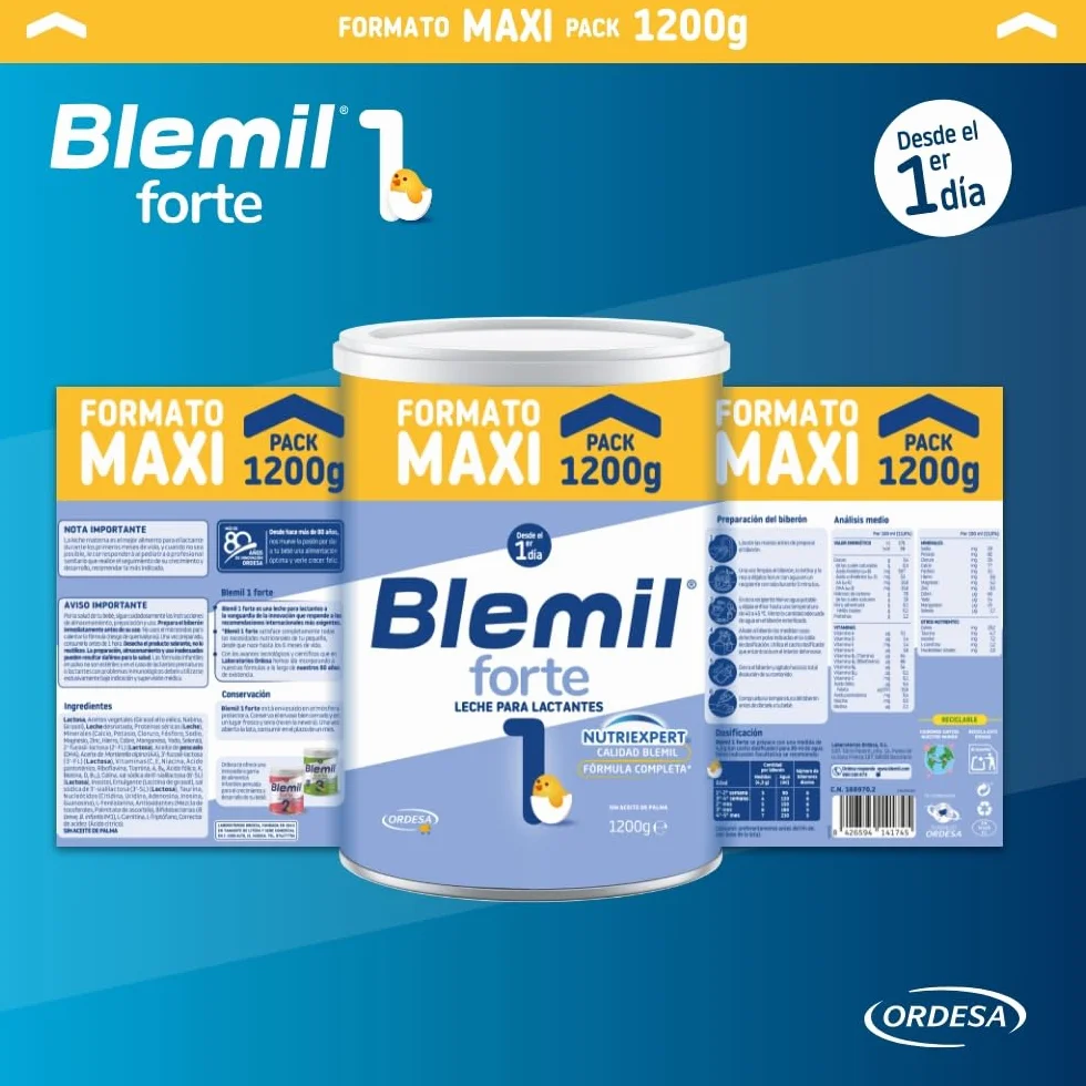 Blemil 1 Forte 1200g Leche de Inicio en Polvo para Lactantes Formato Ahorro