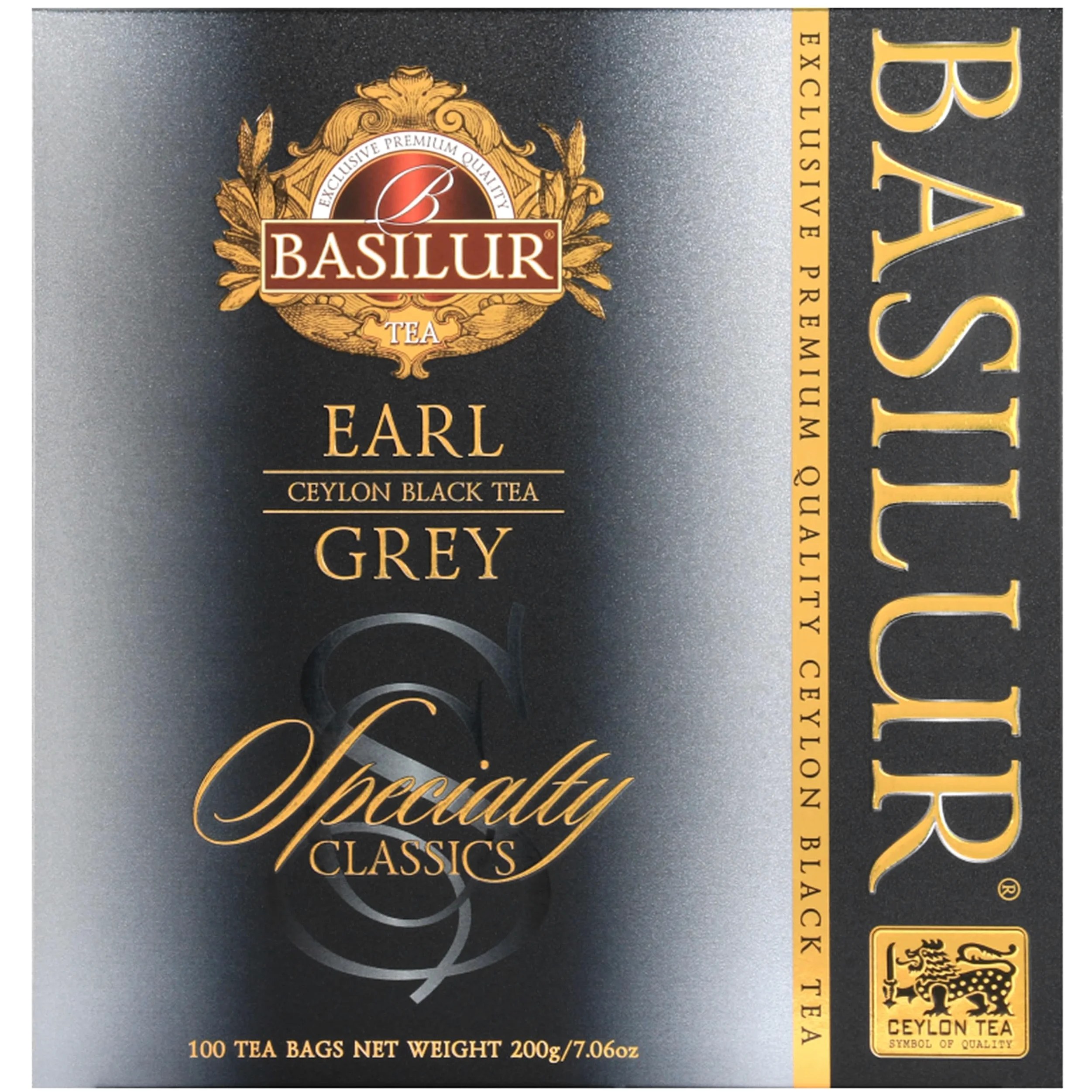 sarcia.eu BASILUR Earl Grey- Té Negro de Ceilán con Aceite de bergamota en bolsitas, 100x2g, 3 Paquetes
