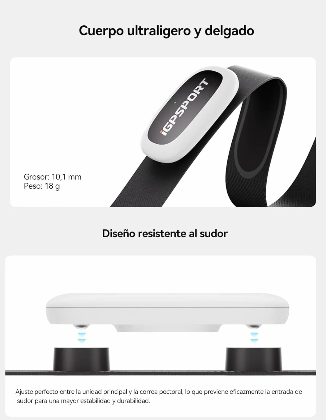 iGPSPORT HR40 Monitor de Ritmo Cardíaco Bluetooth Ant+ Correa de Pecho para Correr Ciclismo Gimnasio