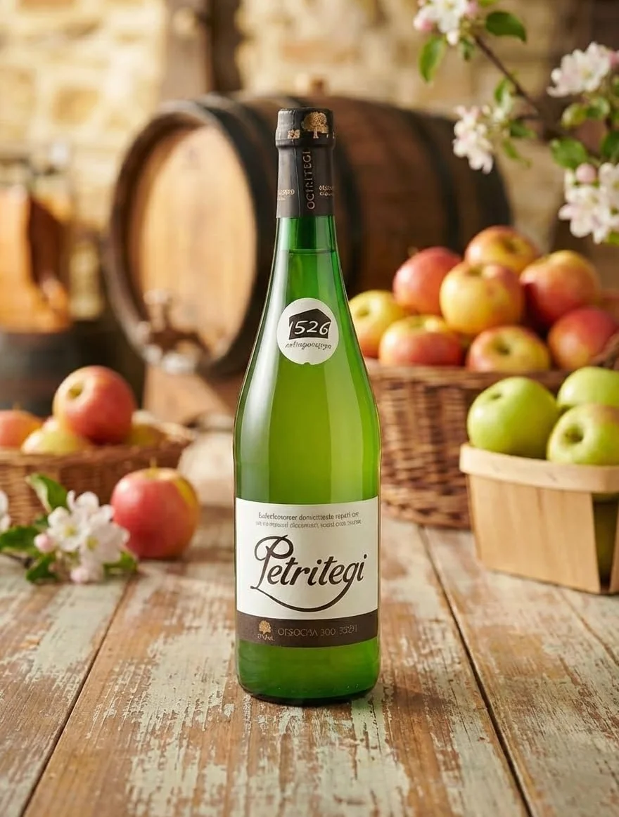 Petritegi Gorenak 12 Botellas de 75 cl – Sidra Natural con Tapón Escanciador, Elaborada con Mezcla de Manzanas Sidreras, Sabor Auténtico y Fresco, 6% Vol.