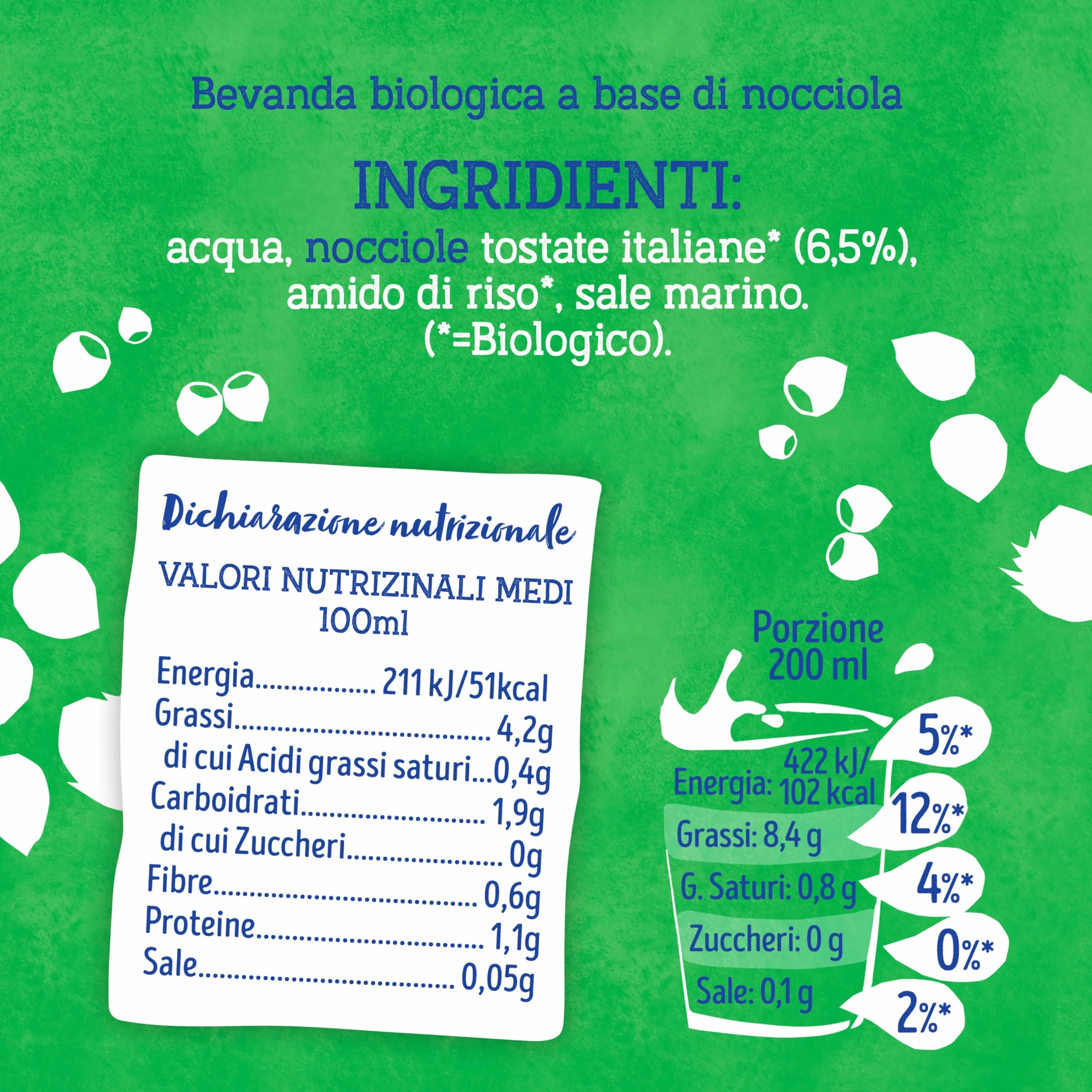 ISOLA BIO Bebida Ecológica Vegetal de Avellanas Pack 6 x 1 L Sin Azúcar Añadido Sin Lactosa Vegano