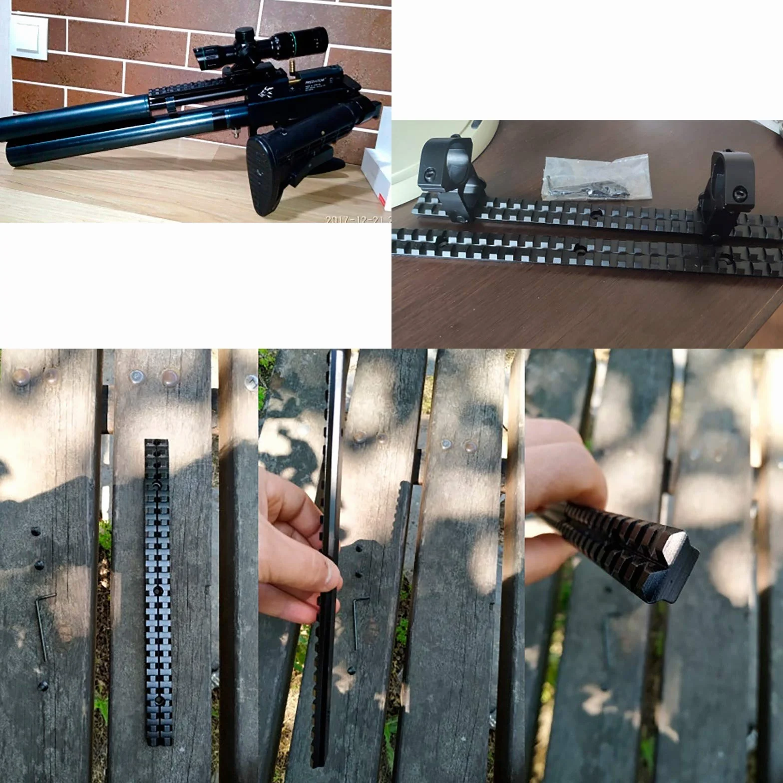 Rail Picatinny 25 Slots 257mm para Rifle Airsoft Weaver Soporte Mira Holografica Scope