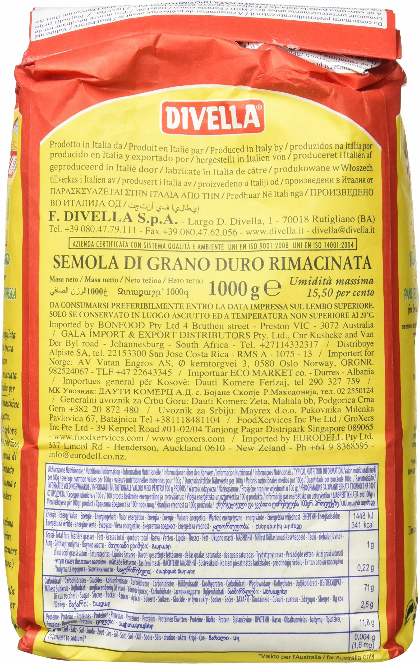 Divella Sémola G.Duro remacinada, 1000 g