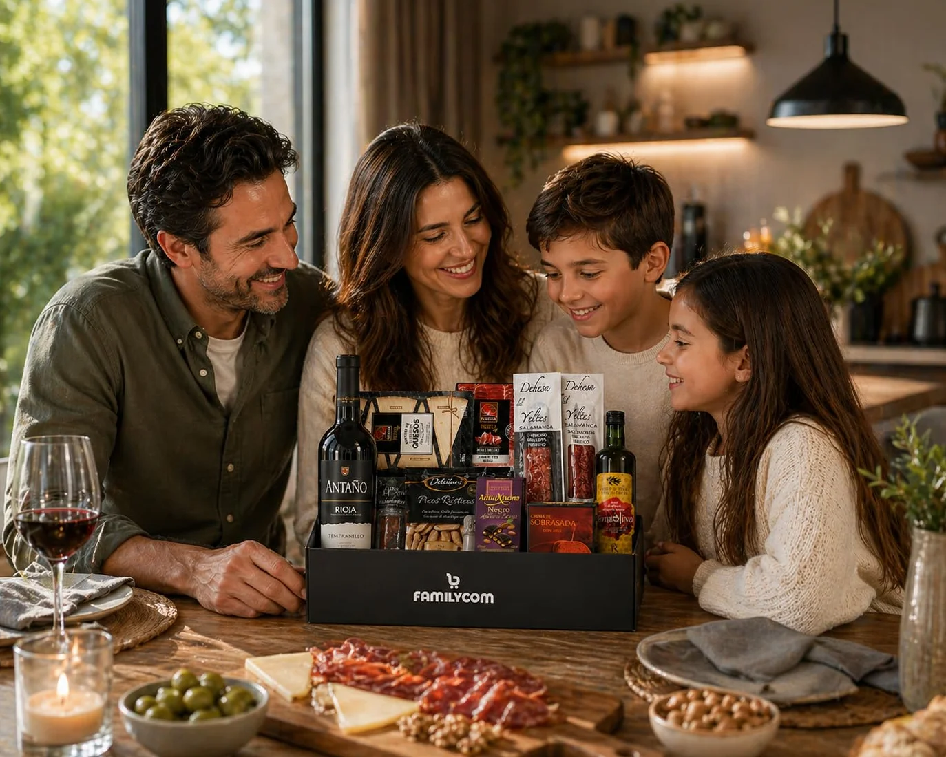 Cesta Gourmet con Ibéricos, Bombones, Chocolate, Vino, Embutidos, Aceite de Oliva Virgen - Regalo Original para Empresa y Particulares