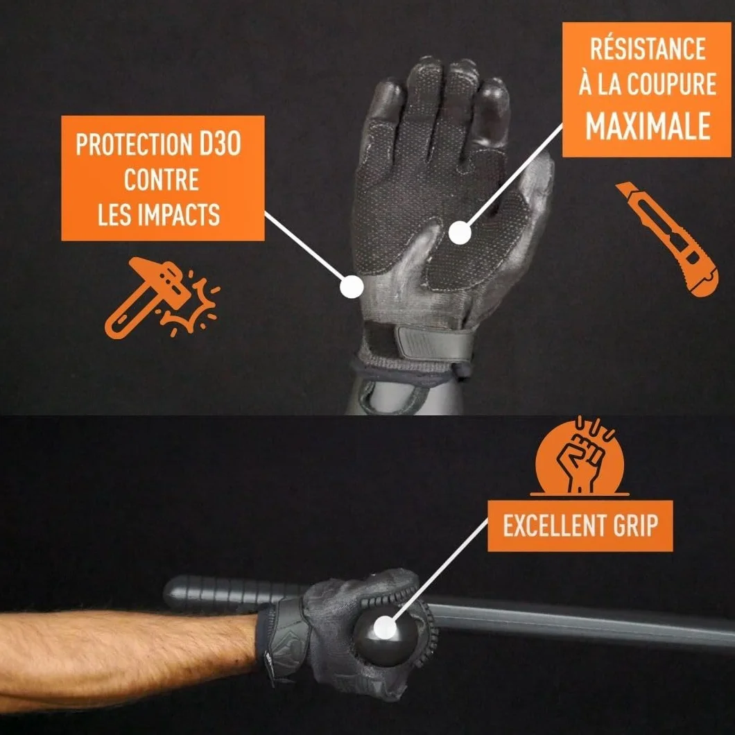 ROSTAING Guantes tácticos OPSB+ Par de intervención reforzados anticorte compatibles táctiles Airsoft Paintball Caza