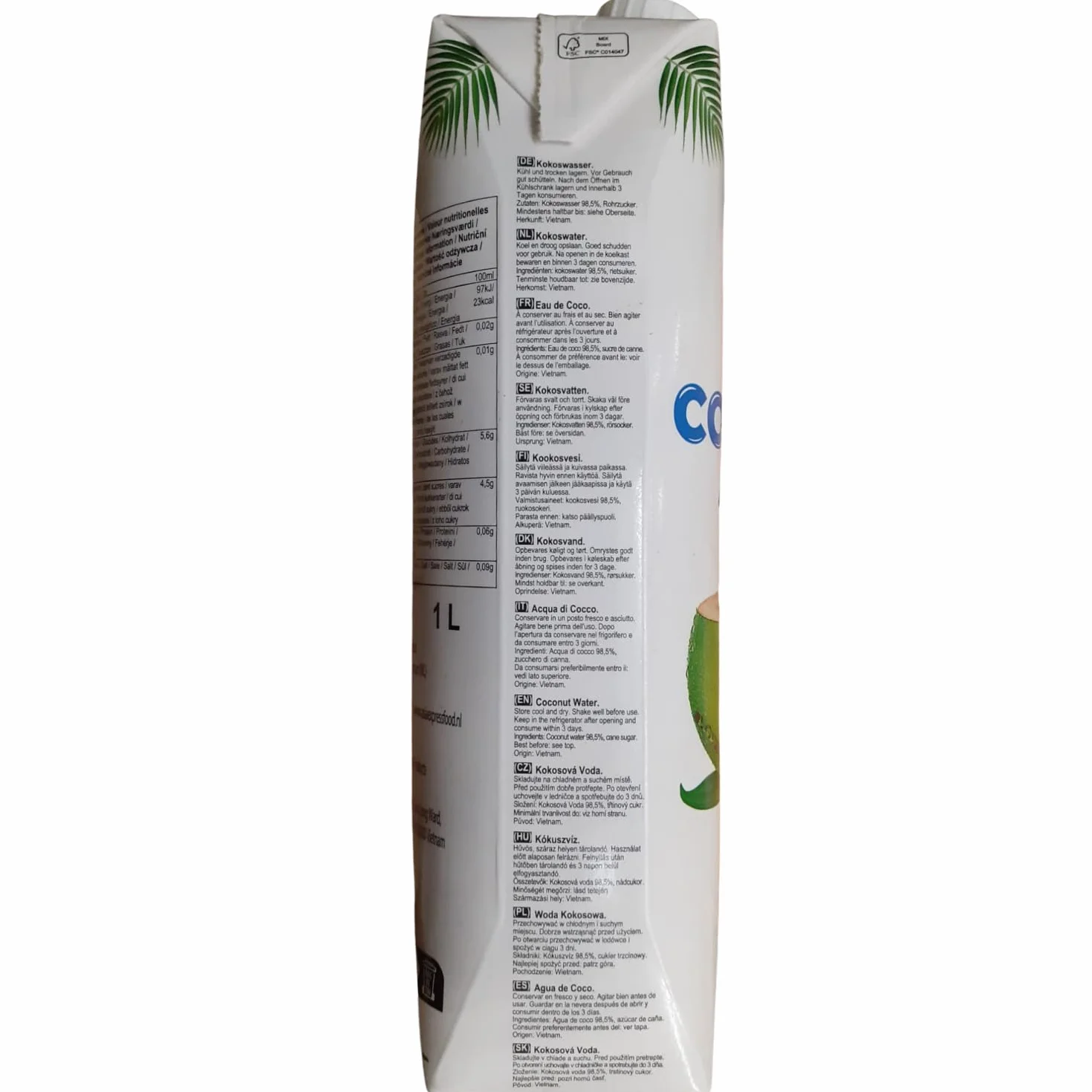 BAMBOO TREE Agua de Coco 1 LTR