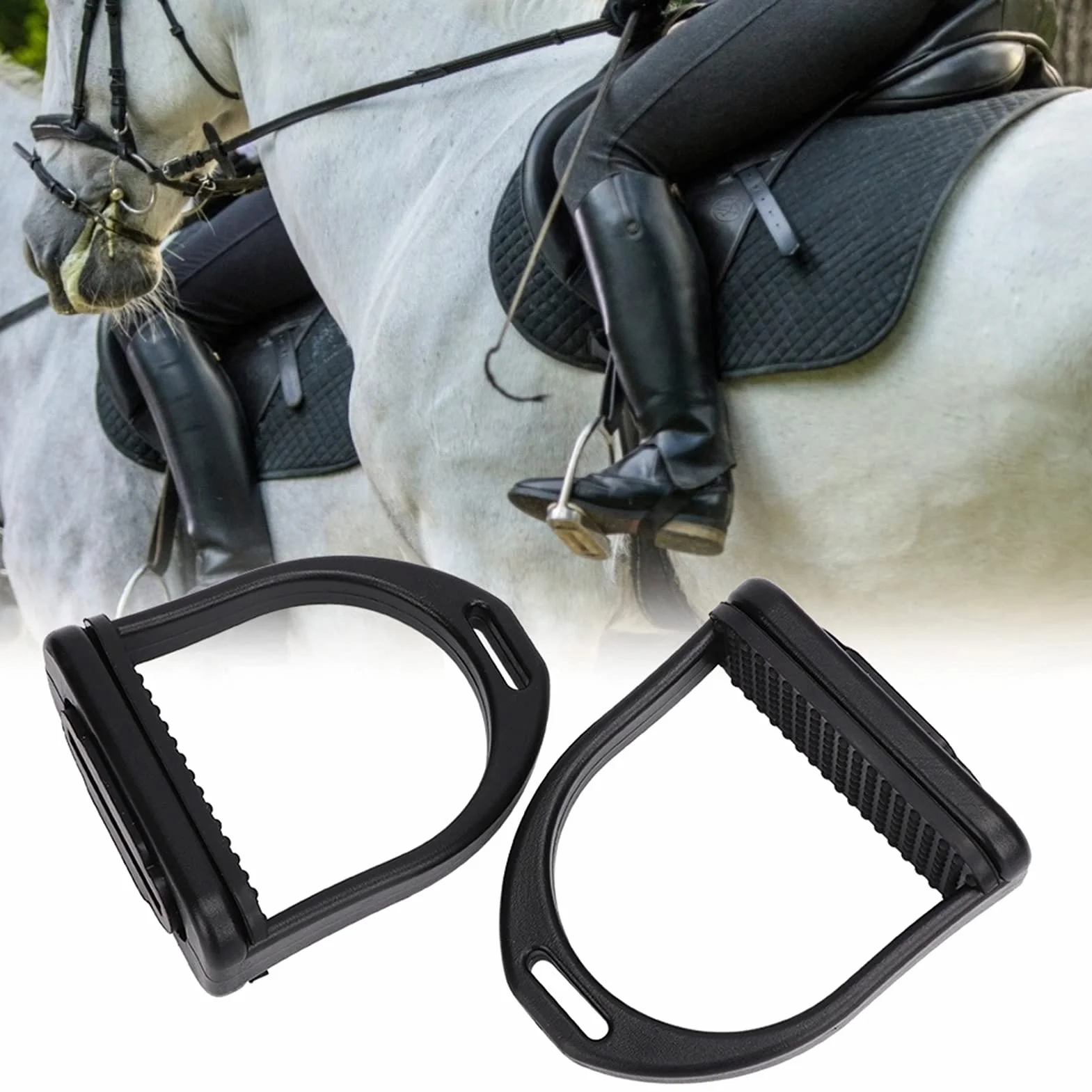 Estribos de plástico para caballo 2 piezas antideslizantes alta resistencia