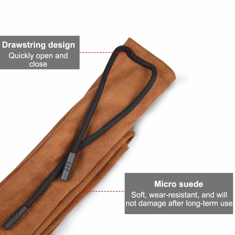 Bolsa para caña de pescar, funda suave de gamuza
