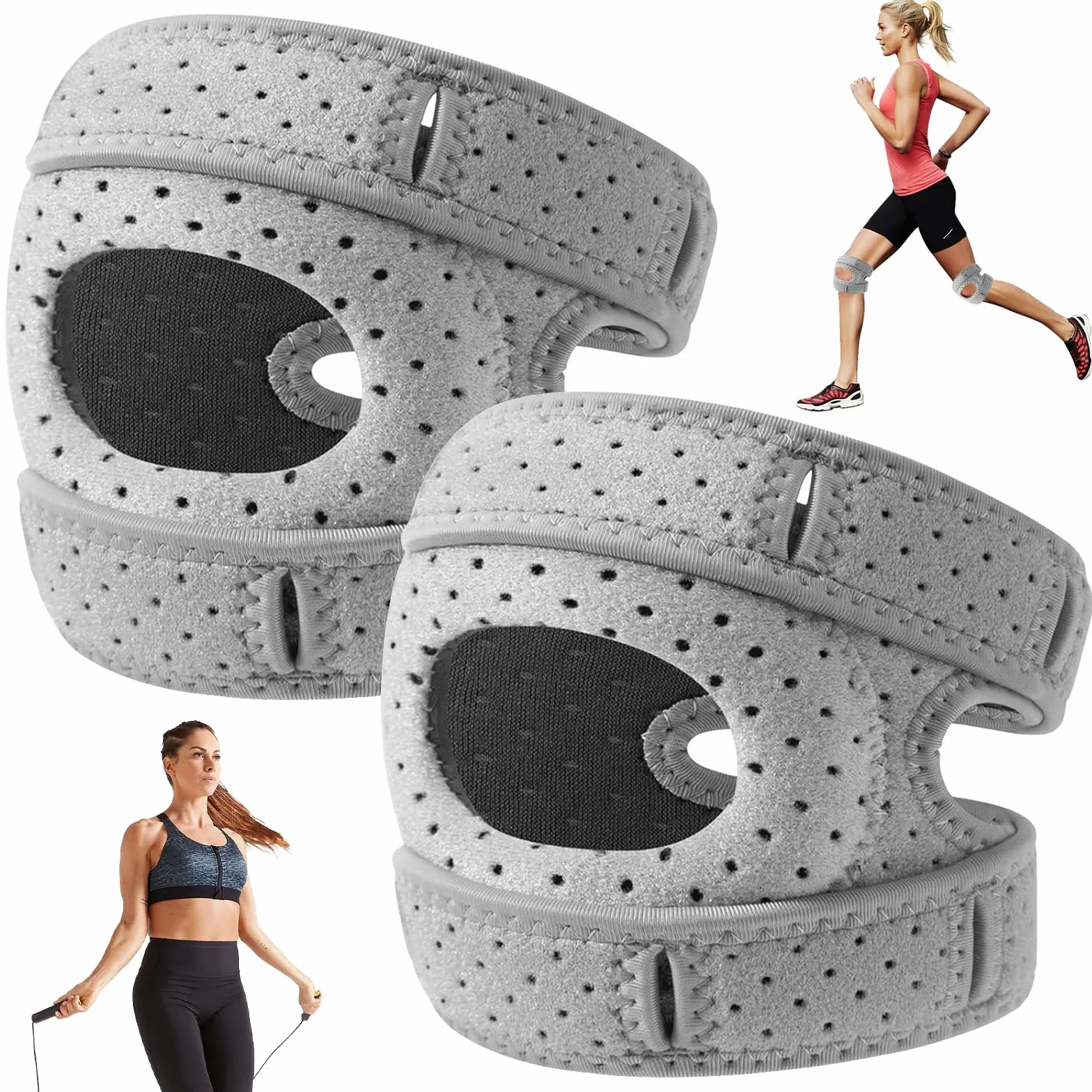 Rodillera Deportiva Ajustable Transpirable Antideslizante Hombre Mujer Menisco Ligamento Entrenamiento Correr