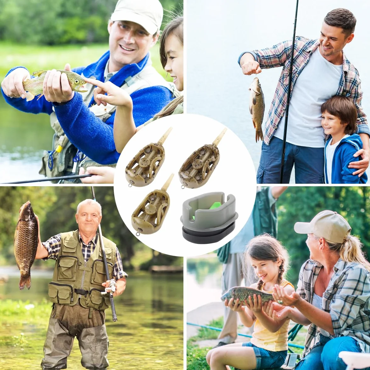 Method Feeder Juego de 3 accesorios de pesca 4 en 1 para carpa
