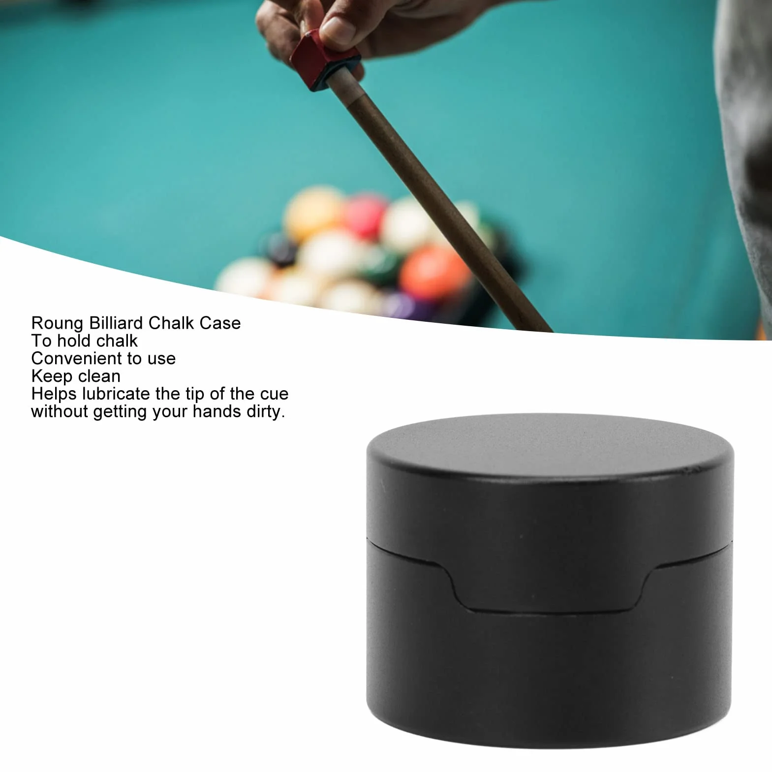 Funda de tiza de billar Taom Chalk – Soporte redondo de aleación de aluminio para billar