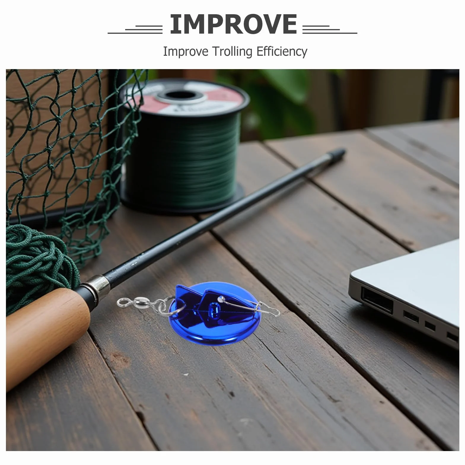 INOOMP Deeper Diver Disco de Pesca de precisión con eslabón Giratorio en Forma de 8 - Conectores de Cable de Grado Marino - Pieza de profundizador para Pesca en el mar