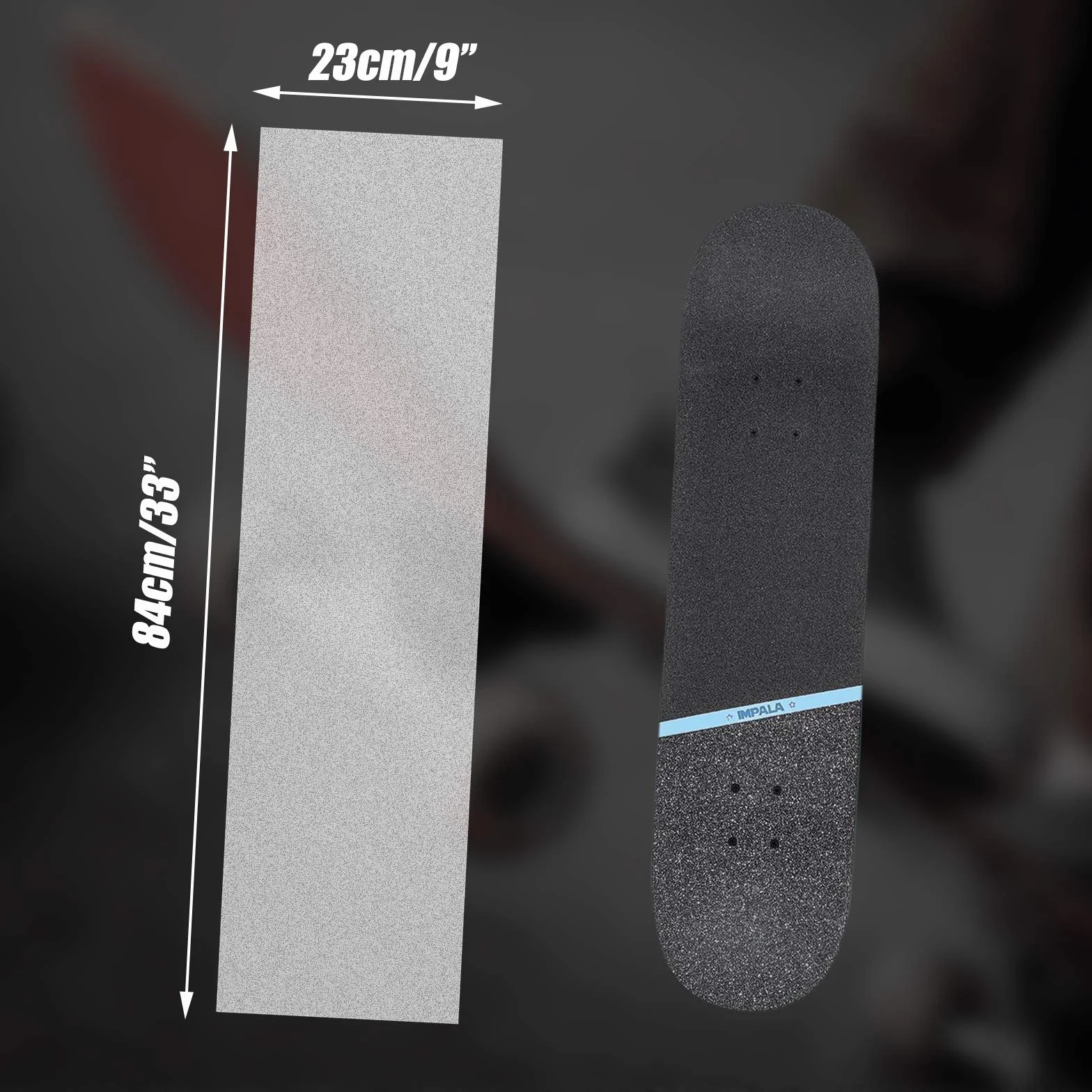 Amacoam Cinta de Agarre para Skateboard 84x23 cm Transparente Accesorio
