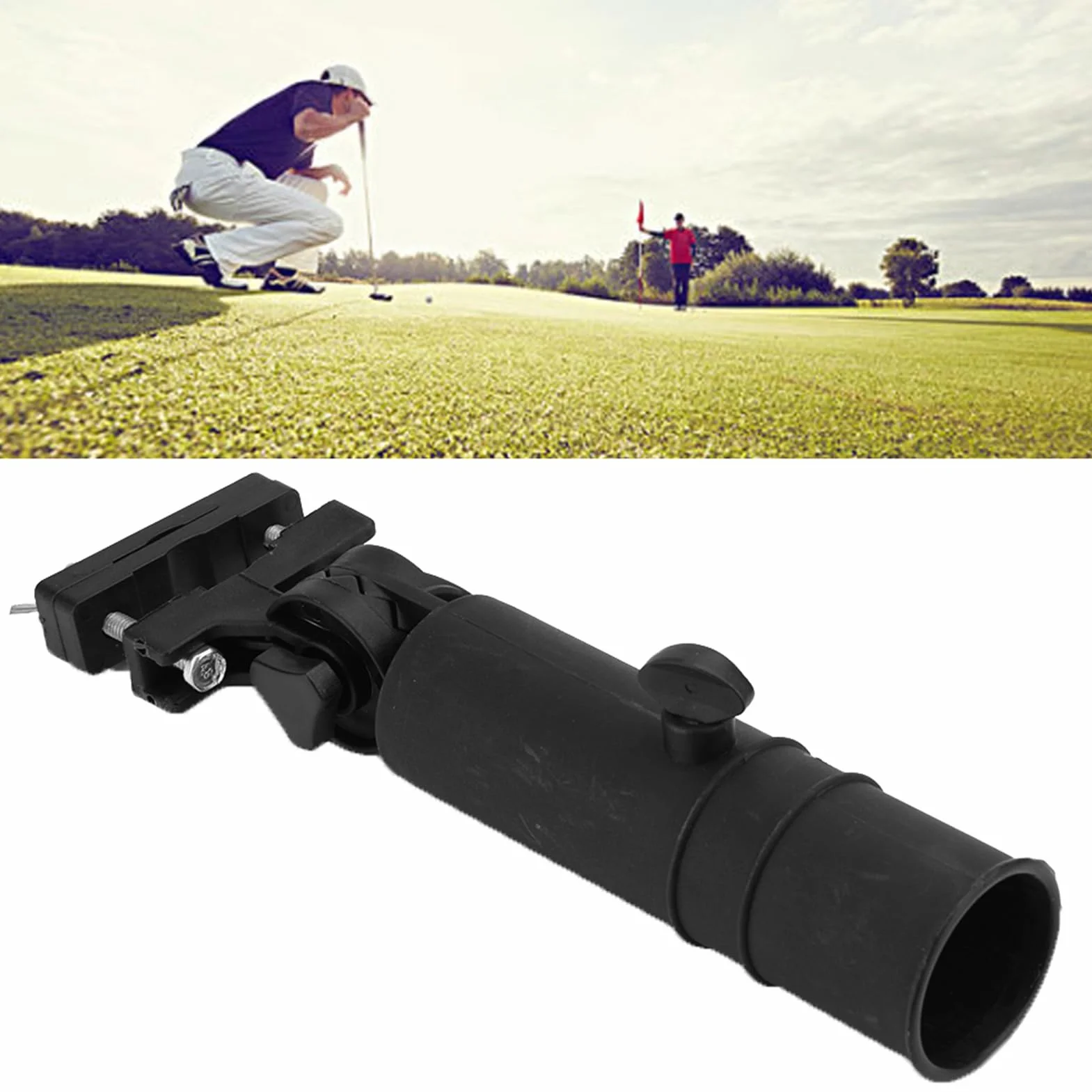Soporte para Paraguas de Golf Ajustable Negro Resistente Portátil Carrito