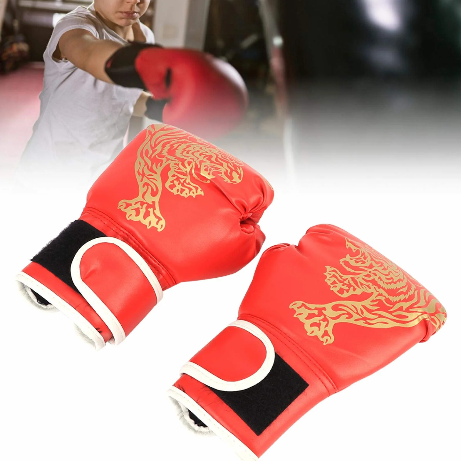 Guantes de Taekwondo Sanda Rojos para Entrenamiento Adultos Niños