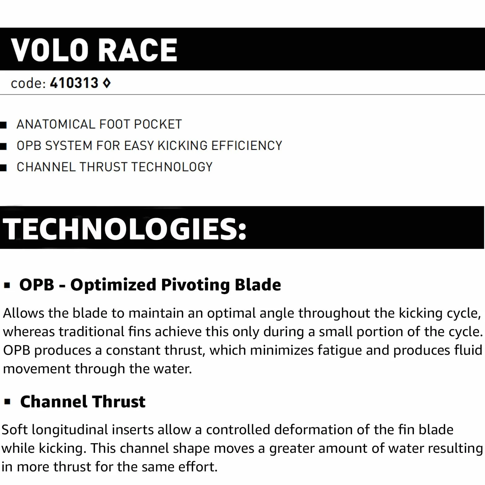 Mares Volo Race Aleta
