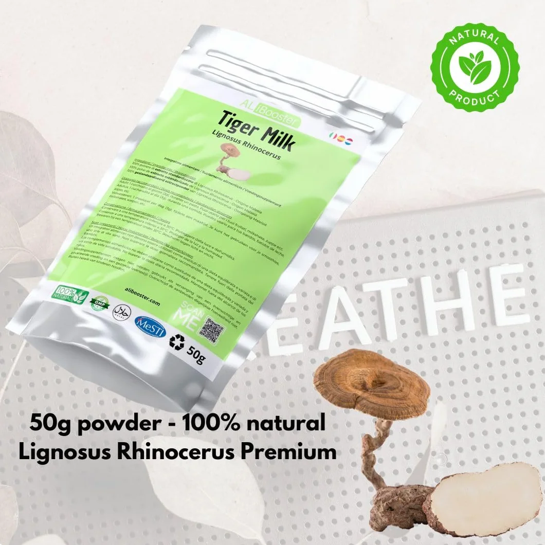 Polvo extracto puro estandarizado seta Lignosus Leche de tigre - Tiger Milk 50g