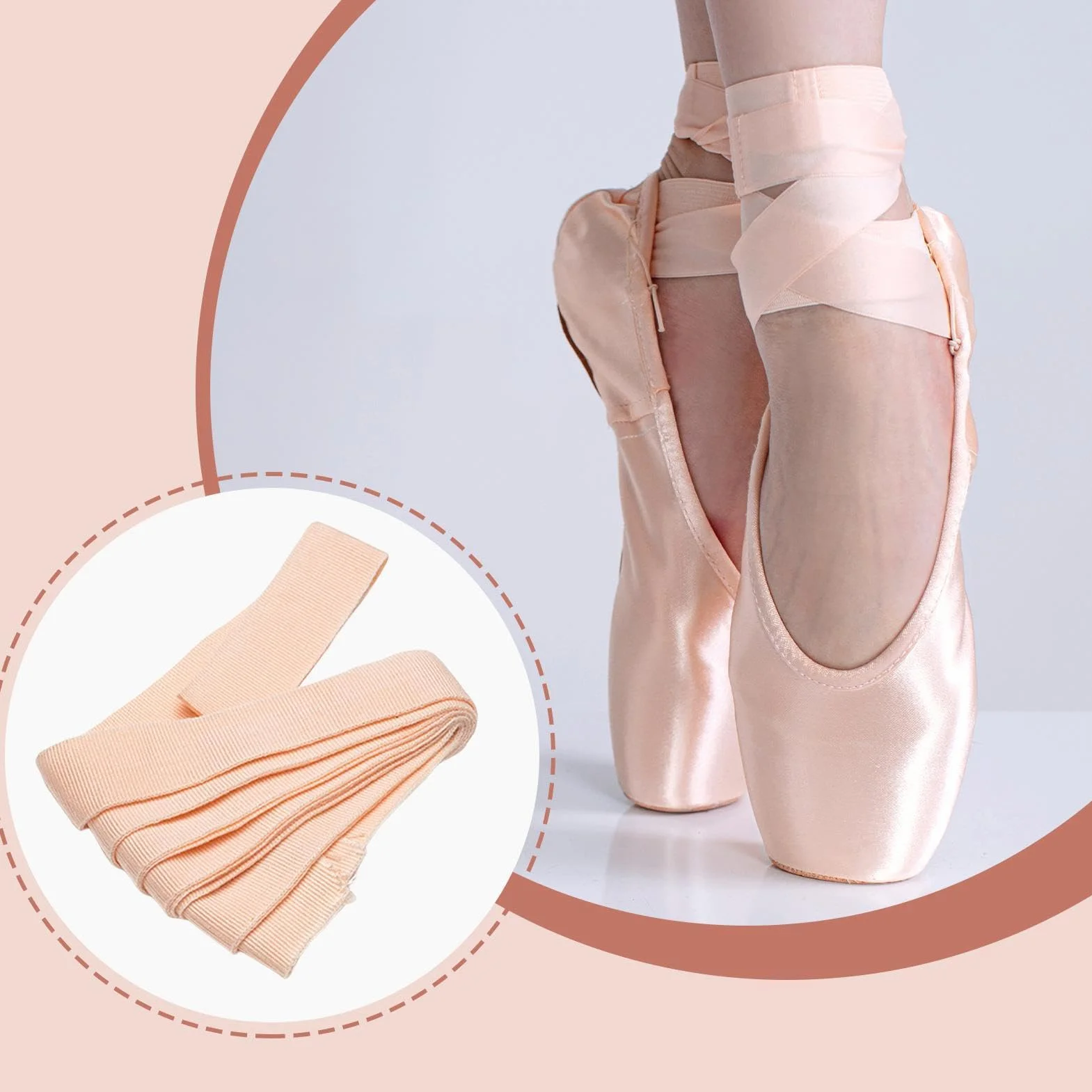 Cinta Elástica para Zapatos de Ballet 2 cm Accesorio de Danza
