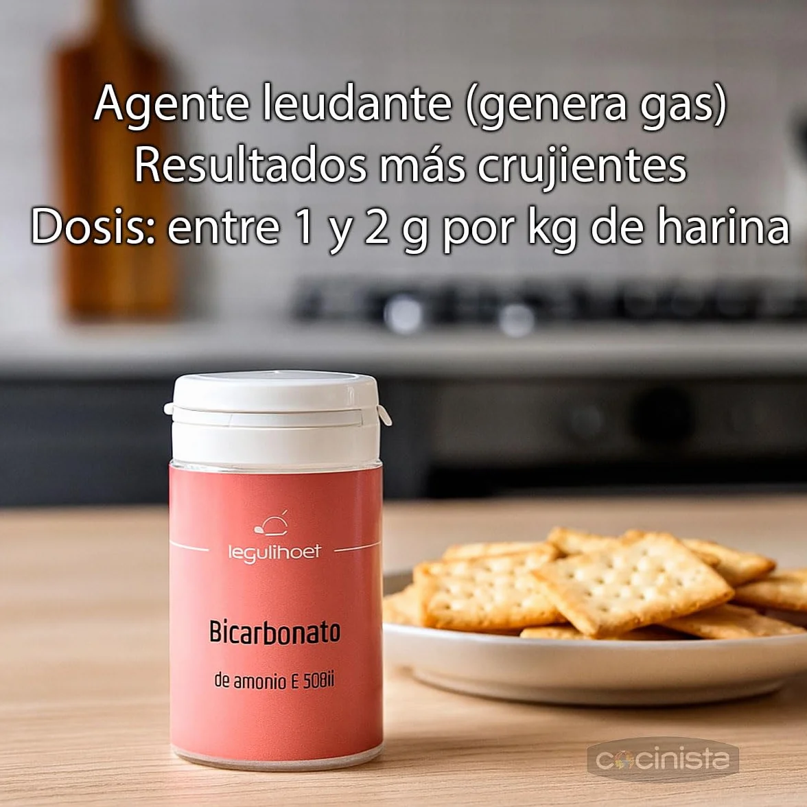 Bicarbonato de amonio 80 g para repostería y panadería Gasificante tradicional para galletas crujientes y masas ligeras Mejorador de masas sin gluten en bote hermético