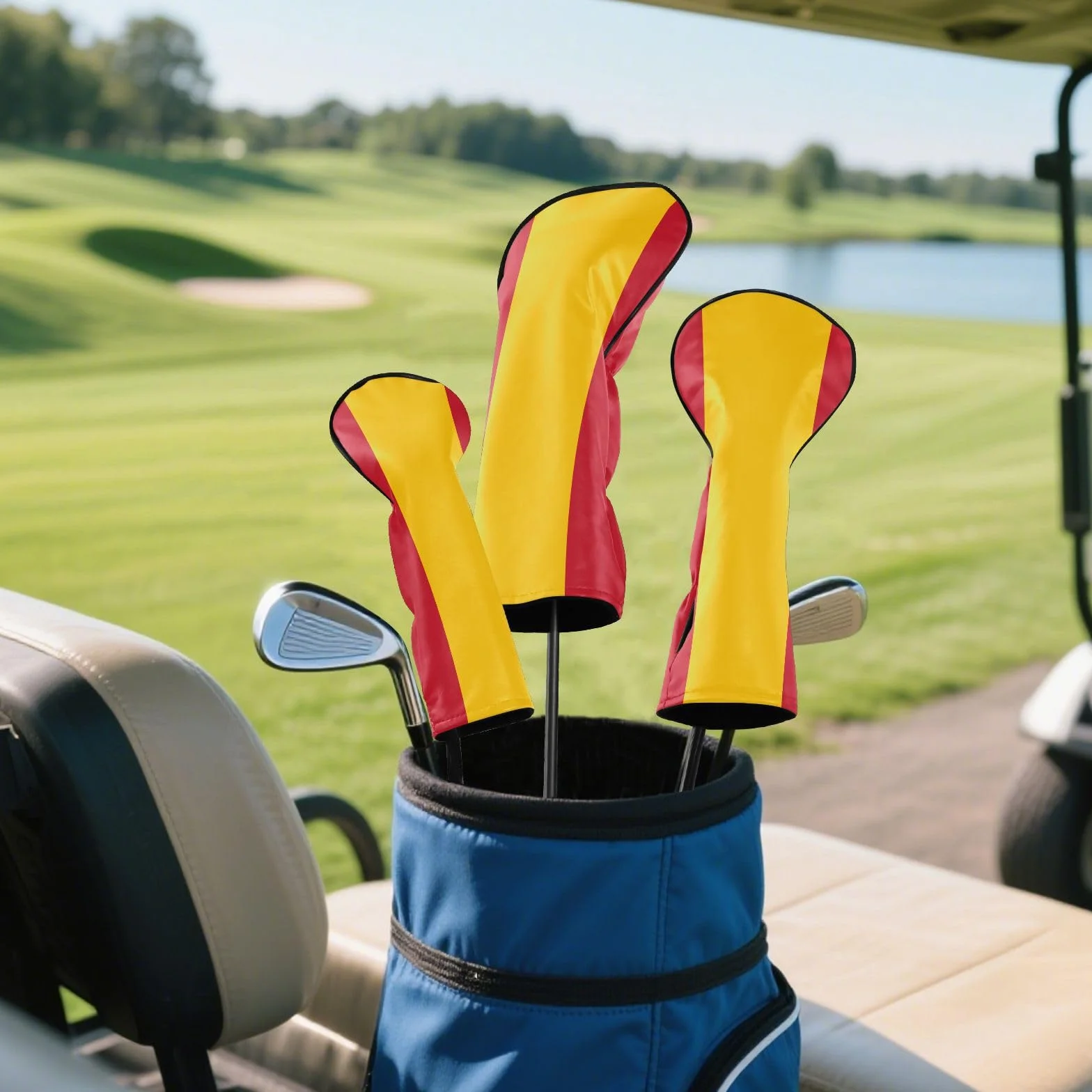Funda para cabeza de golf España cuero primera calidad etiqueta número driver Fairway Hybrid Wood