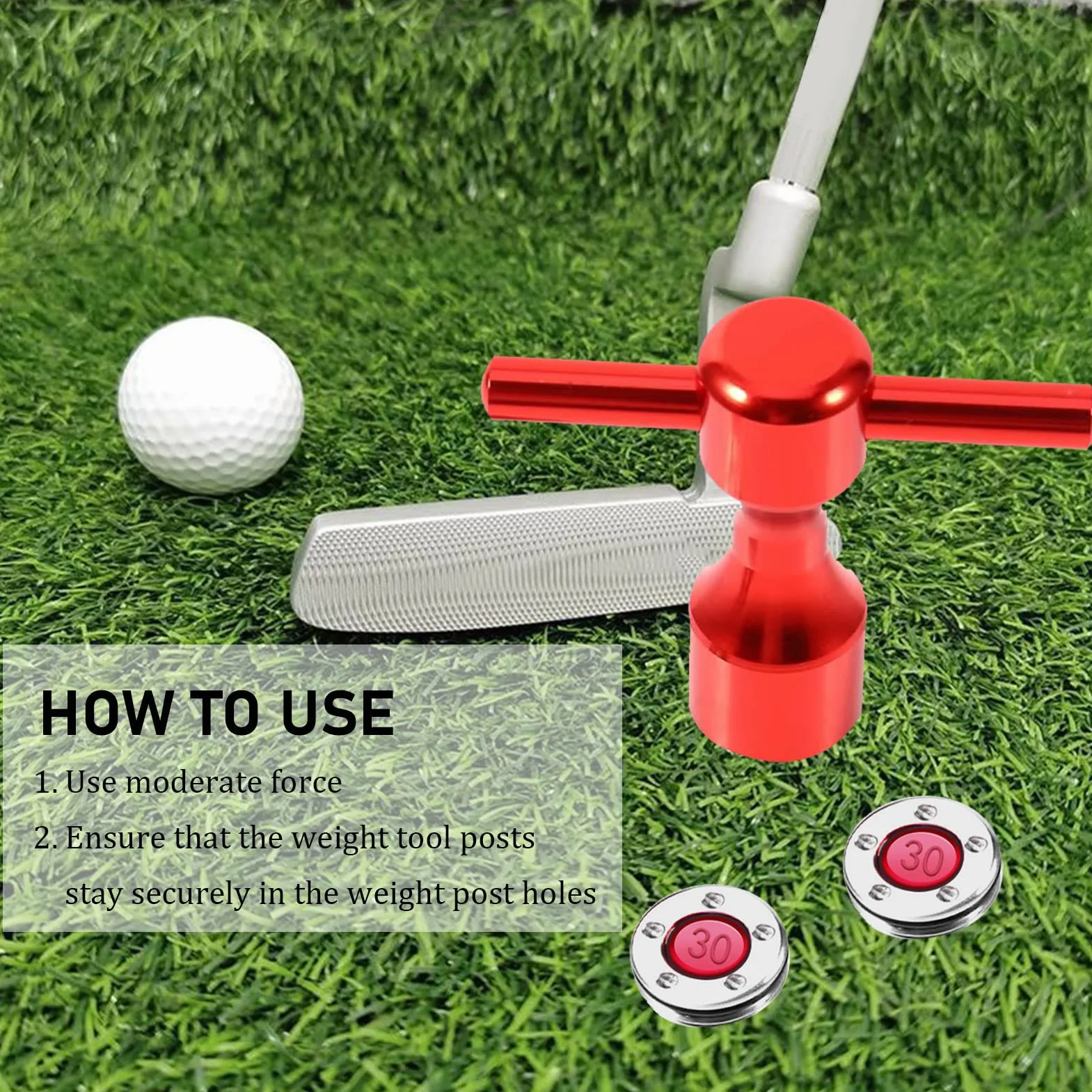 OUKENS Putter de Golf, 2 Piezas de Pesas de Putter 25-40g Rojas para Scotty Cameron