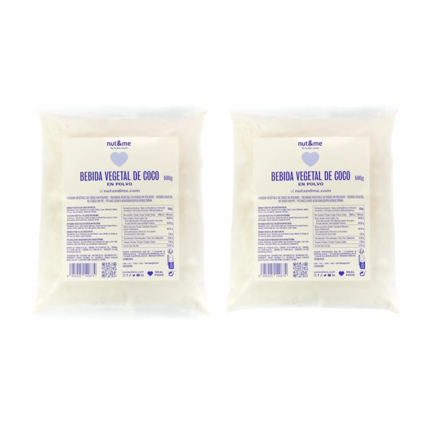 Leche de coco en polvo 1 kg Sin lactosa Keto Vegano Pack 2 x 500 gr