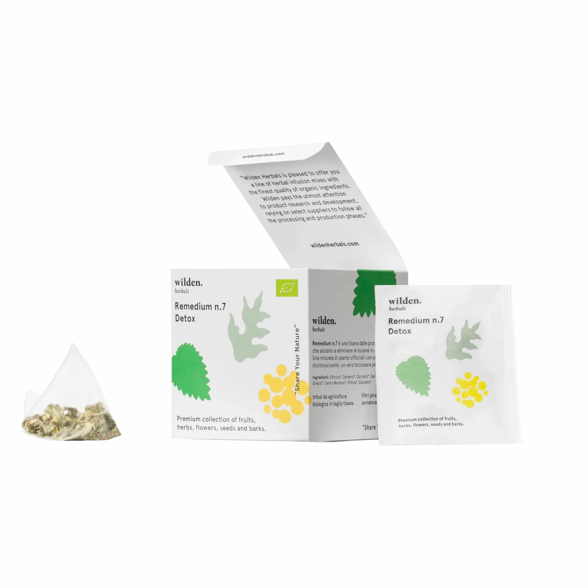 Wilden Herbals Remedium n.7 Detox - Té de Hierbas Depurativo - Mezcla de Hierbas Detoxificantes para Eliminar el Exceso de Toxinas - 10 Bolsitas
