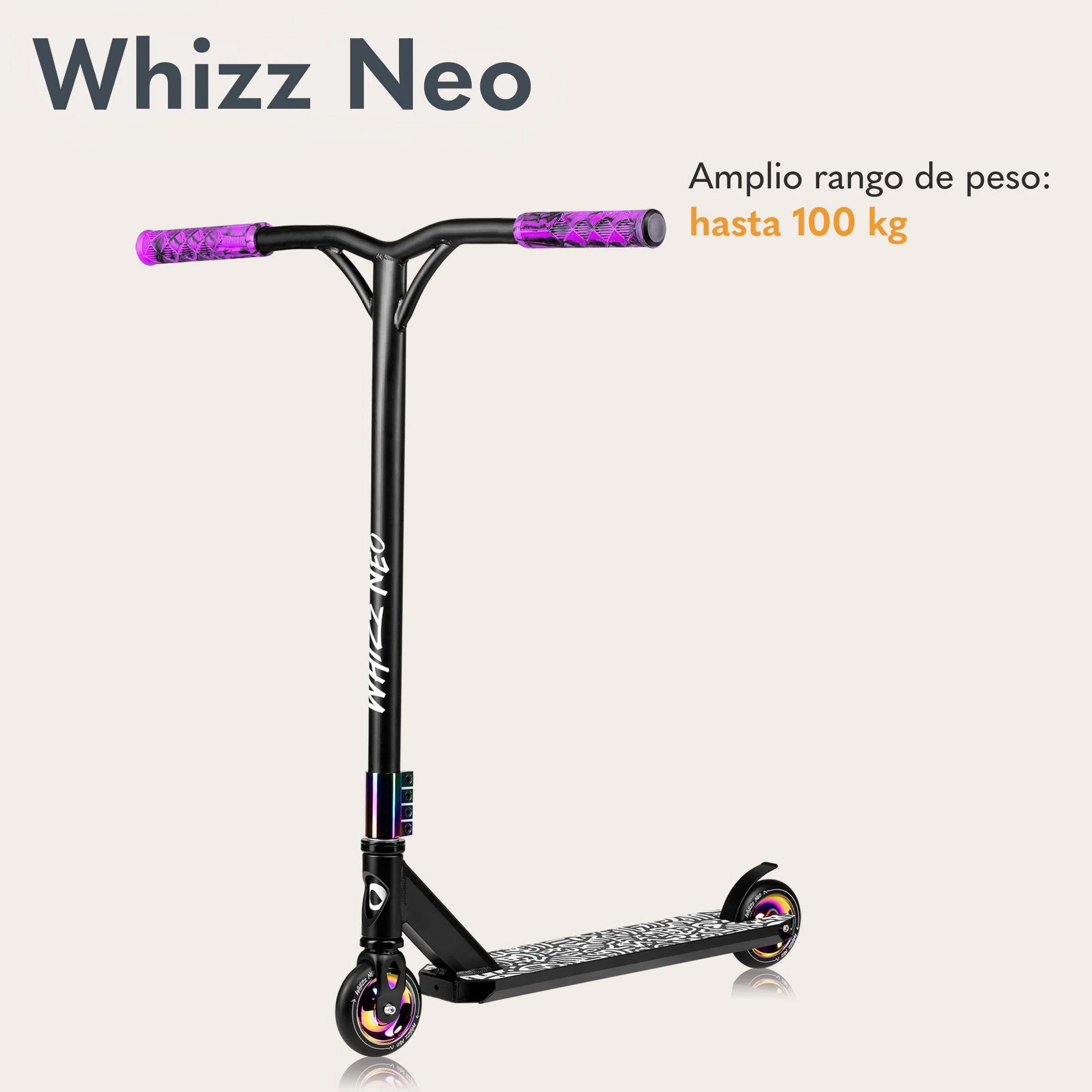 LIONELO Stunt Scooter para niños, Ruedas 110 mm, Freno Guardabarros, Cubierta Aluminio, Manillar T Ancho