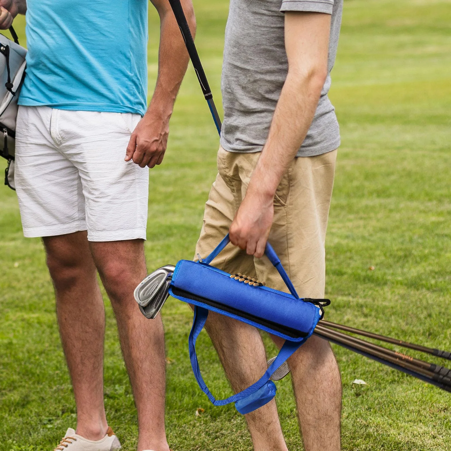 Bolsa de transporte para palos de golf ligera plegable con bolsillo y correa para el hombro