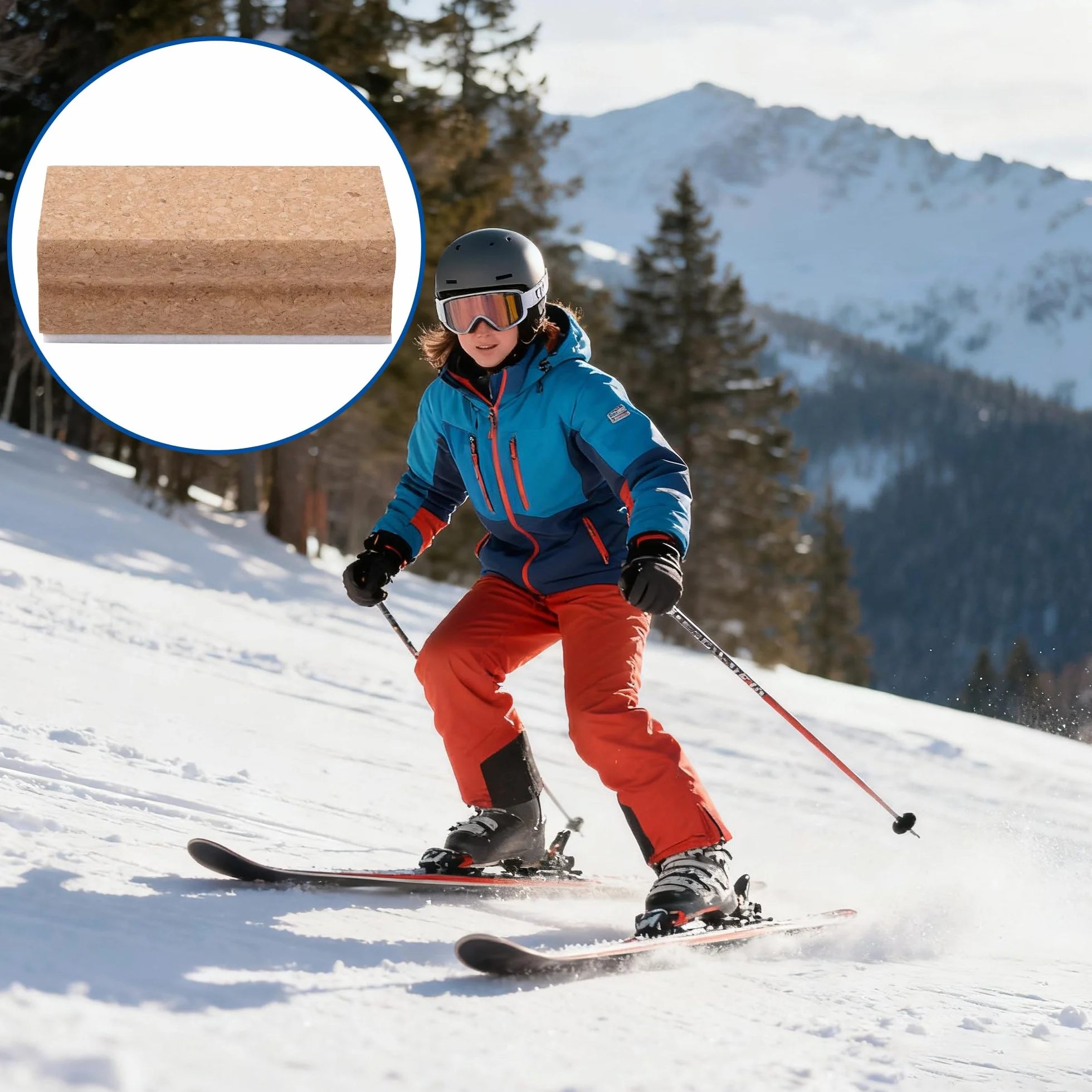 GIONAR Corchos pulidores para snowboard 2 unidades corcho natural con fieltro