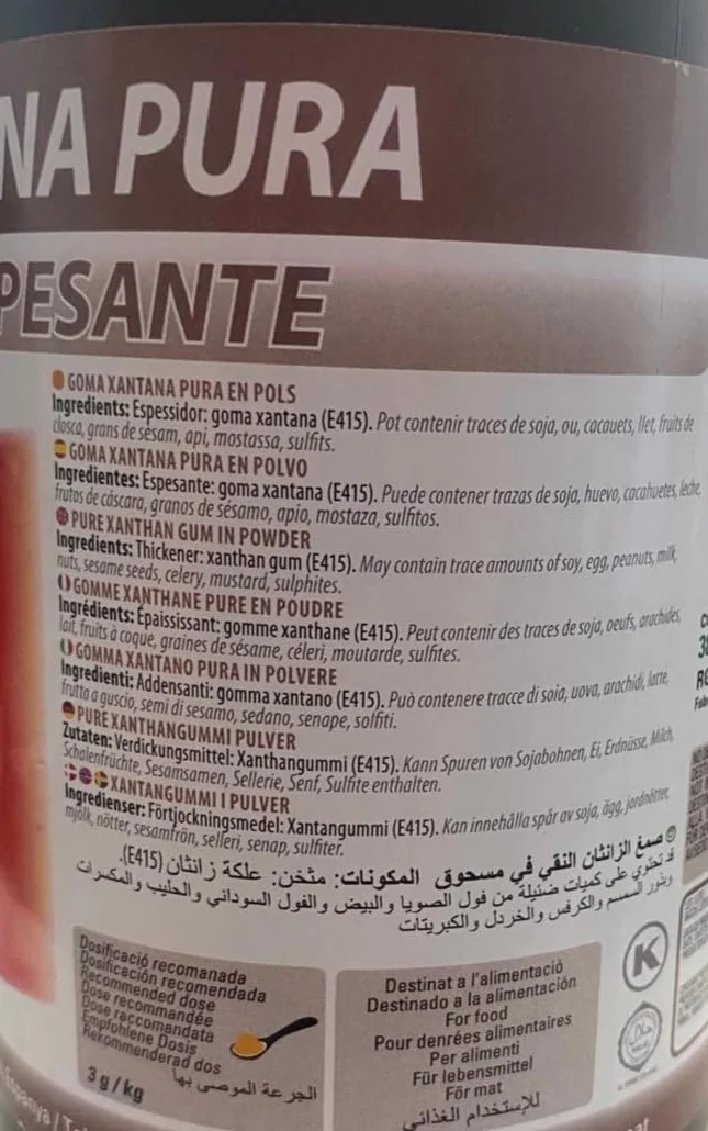 SOSA Goma xantana - Espesante E415 - Bote 500grs