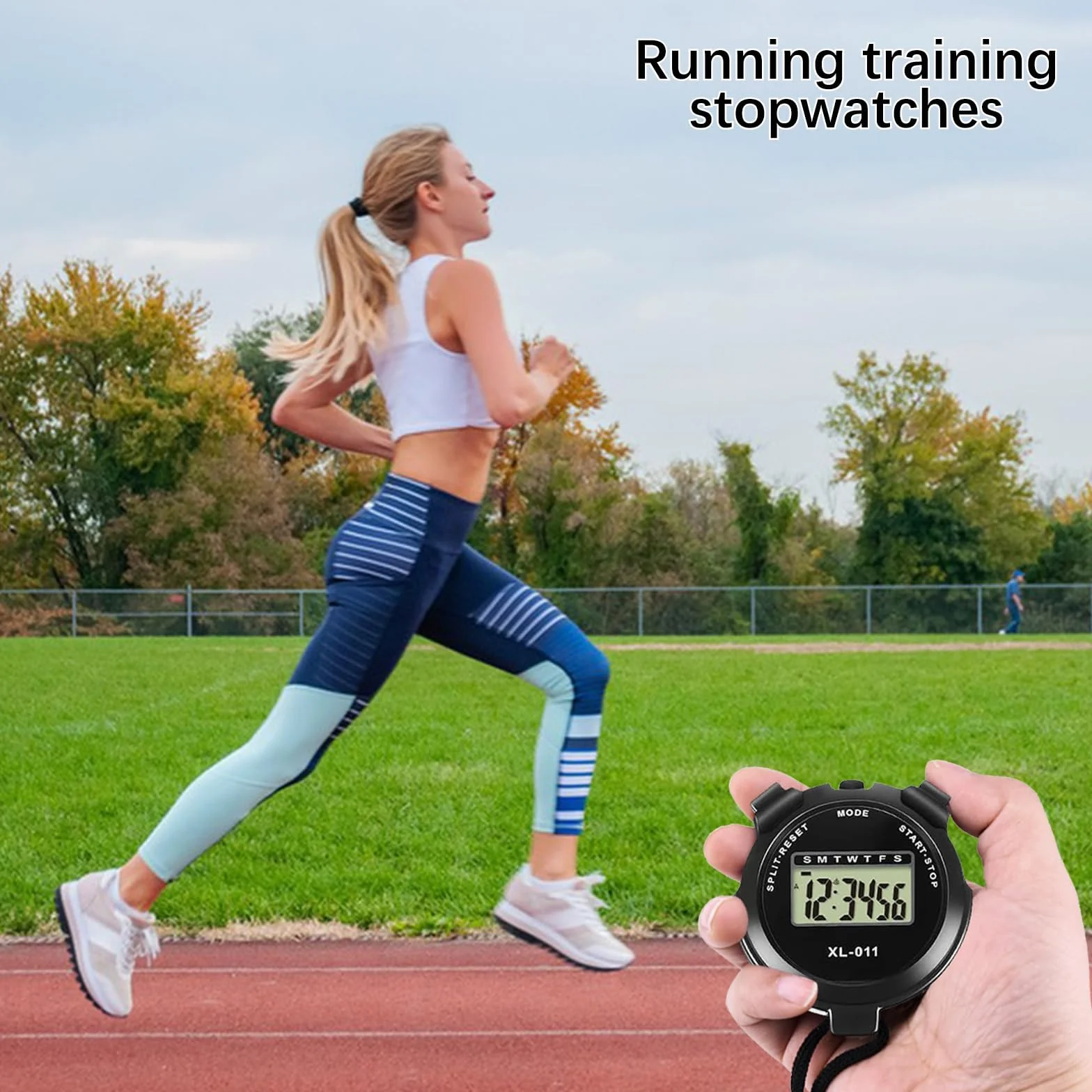 Cronómetro Deportivo Digital Profesional 3 Piezas, Cronógrafo de Mano Reloj para Fútbol Correr Natación