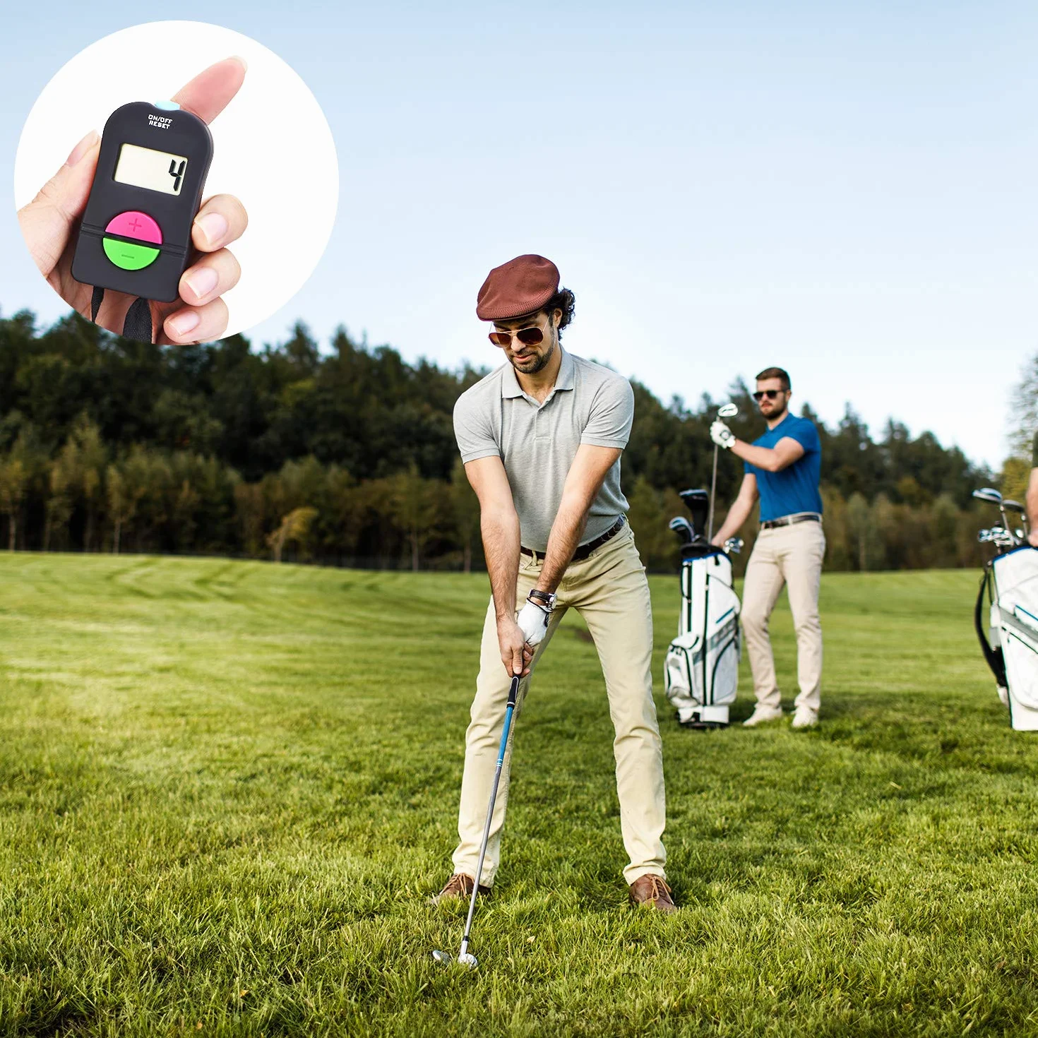 Frienda Contador de Conteo Manual Digital 6 Piezas Clicker Deportes Golf Suma/Resta Electrónico con Cordón