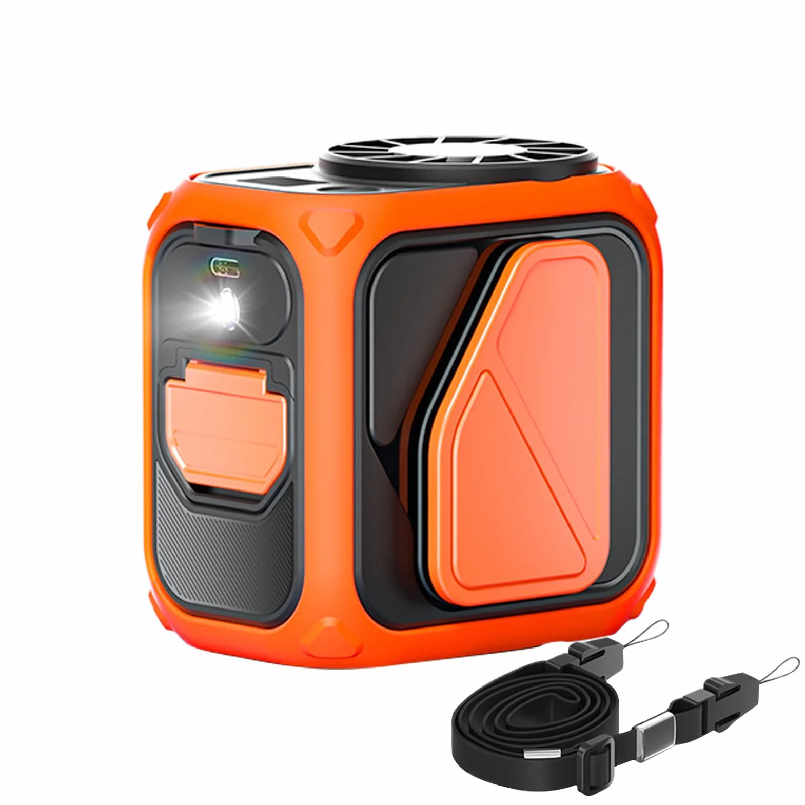 Ventilador de cintura portátil con clip, 12 horas de funcionamiento, linterna para camping