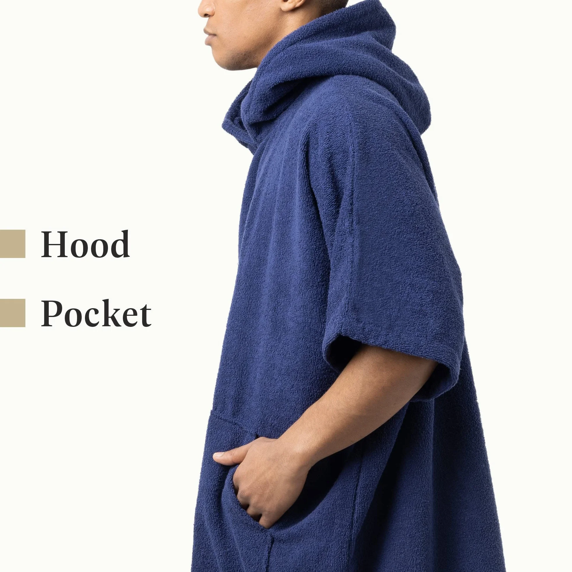 HOMELEVEL Poncho con capucha de algodón unisex con bolsillo talla S a XL