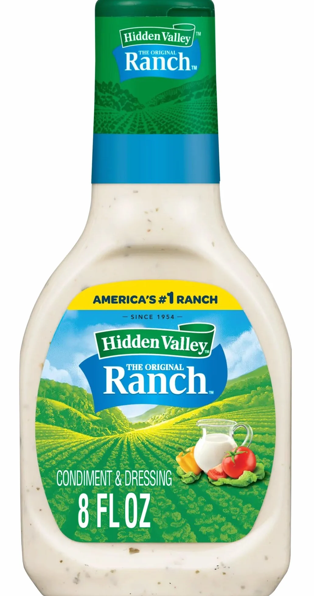 Hidden Valley Original Ranch - Aderezo y aderezo para ensalada, botella de 8 onzas (el paquete puede variar)