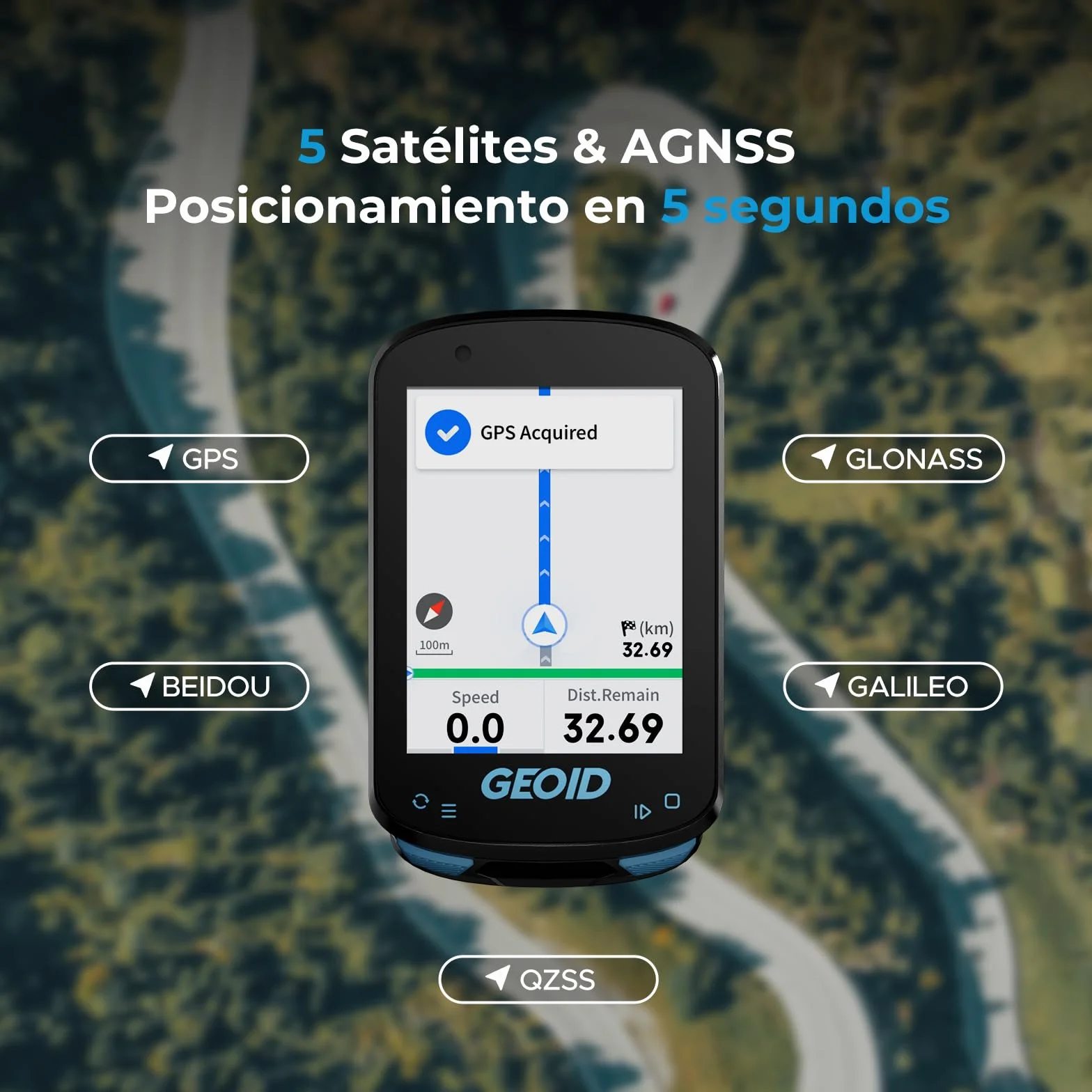 GEOID CC600 Ciclocomputador Bicicleta GPS, Pantalla a Color 2,4", Resistente al Agua, Navegación, Entrenamiento, WiFi Bluetooth Ant+