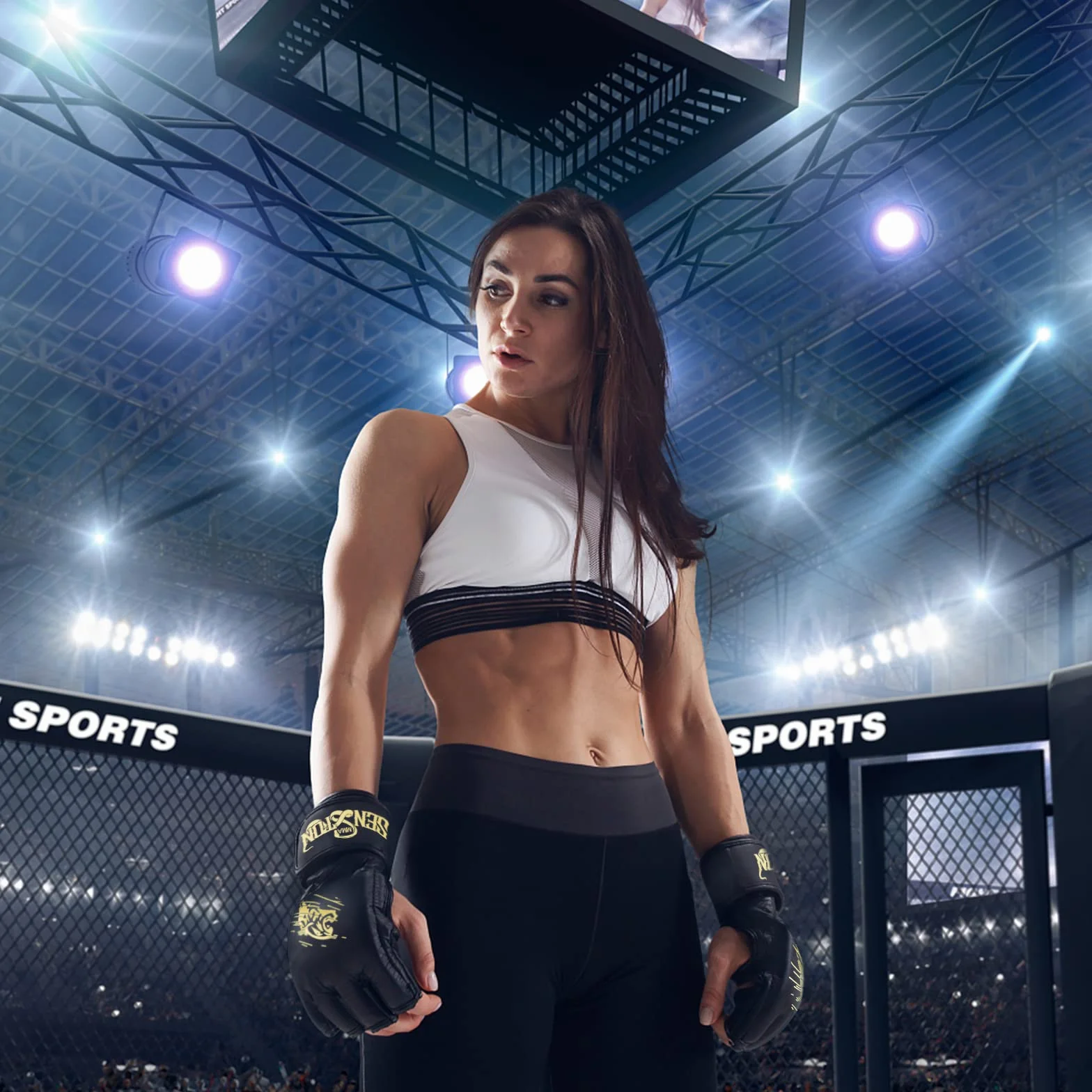 Senston Guantes MMA Grappling Sparring, Boxeo Entrenamiento Artes Marciales Taekwondo Karate Muay Thai