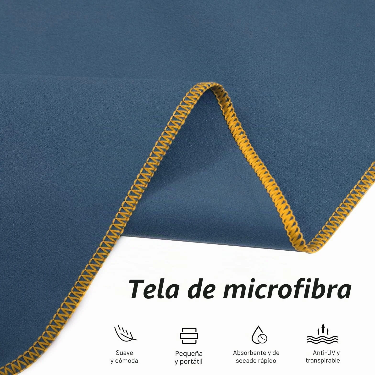 Mokani Poncho de Surf Ligero Compacto Secado Rápido Toalla Adultos Microfibra Playa Azul Oscuro