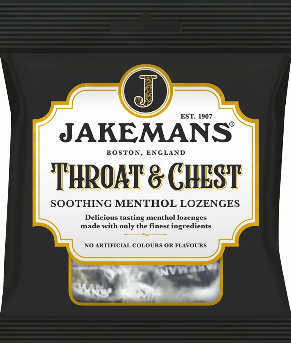 Caramelos Jakemans, Pastillas calmantes con mentol para la garganta, Sabor anís y eucalipto - 1 bolsa 73 g