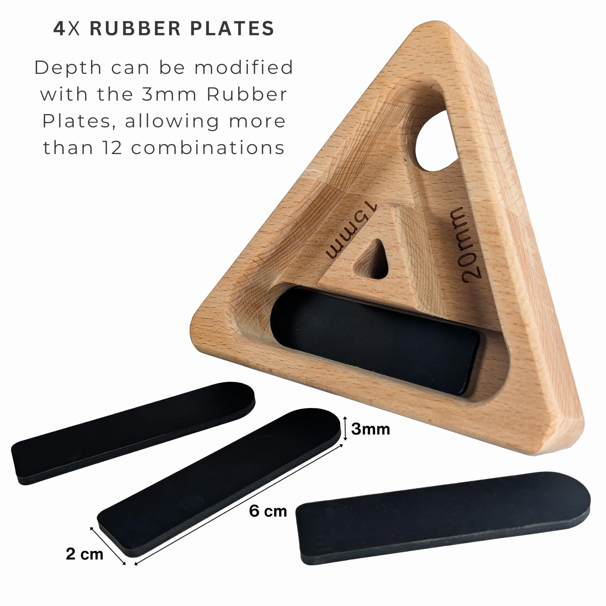 Bellaroca Hangboard Escalada Portátil Tabla de Madera para Fortalecer el Agarre en Boulder y Escalada en Roca