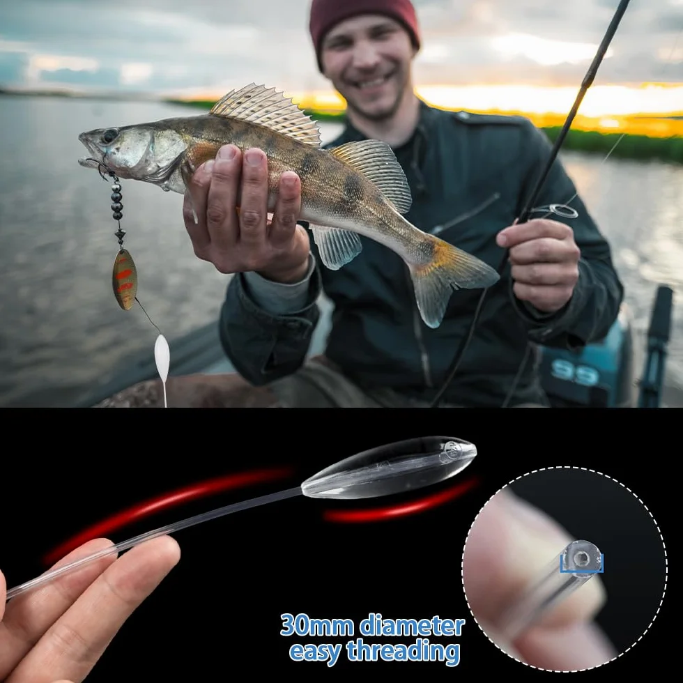 Fishing Sbirolino Kit 12 Piezas 6 Lento Hundimiento 6 Flotantes 8-40g Cebo Trucha Transparente