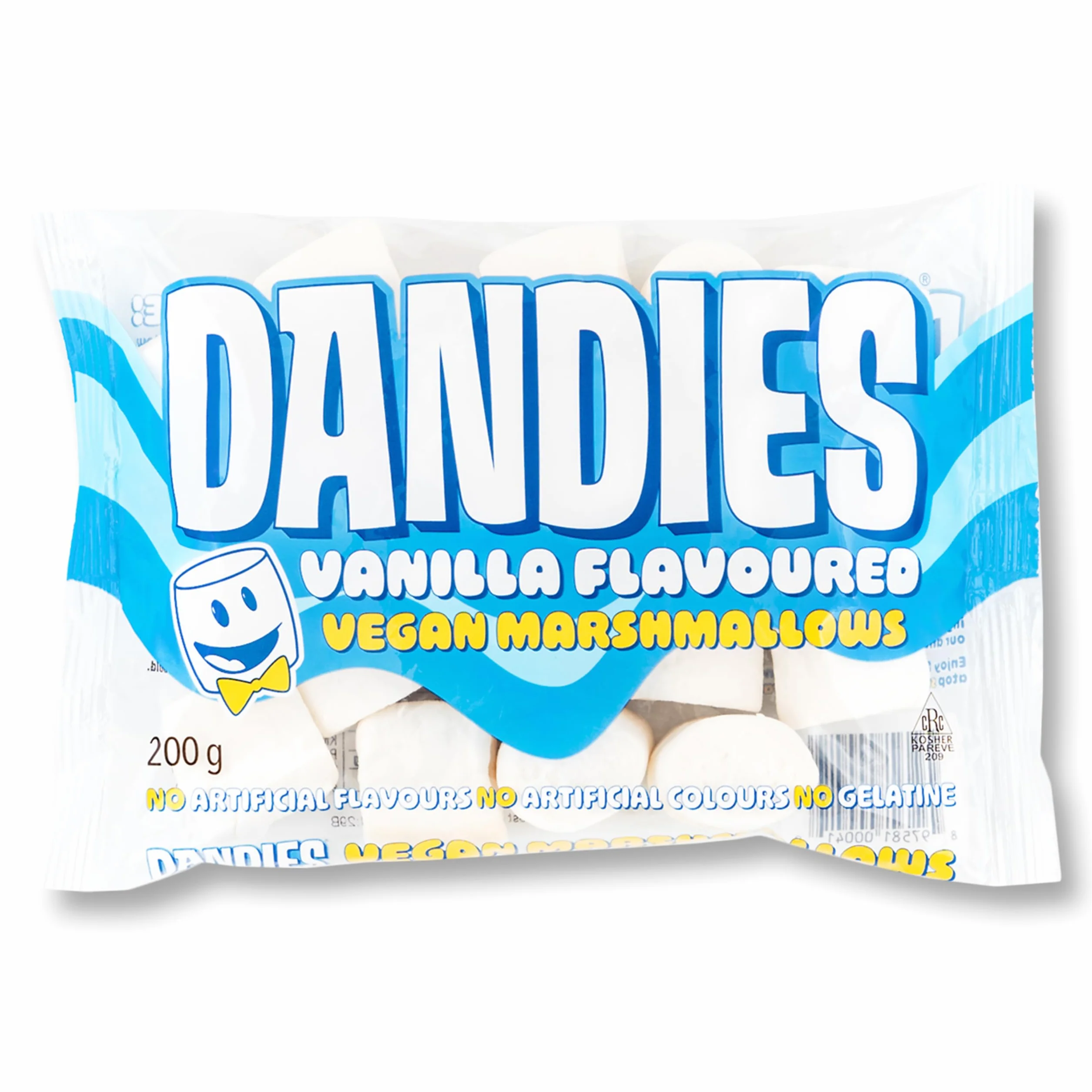 Dandies Malvaviscos veganos con sabor a vainilla, 200 g, apto para vegetarianos, sin gluten, sin OMG, sin sabores ni colores artificiales, kosher | sin alérgenos | Snack a base de plantas