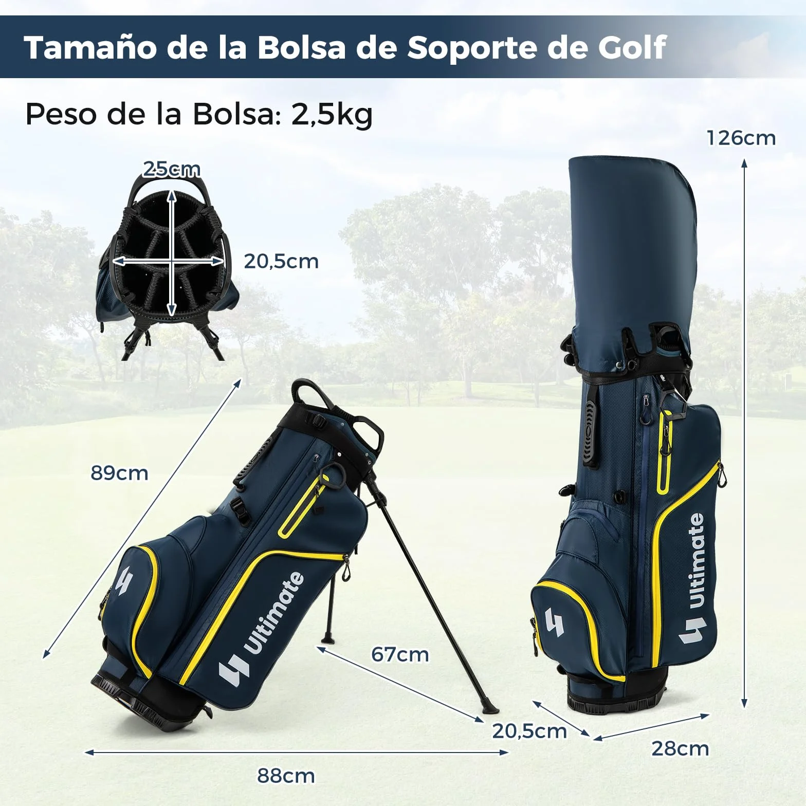 GOPLUS Set de Golf 15 Piezas para Hombre con Bolsa, Funda para Lluvia y Cabezas, Driver #1, Fairway #3, Híbrido, Hierros #5/6/7/8/9/P/S