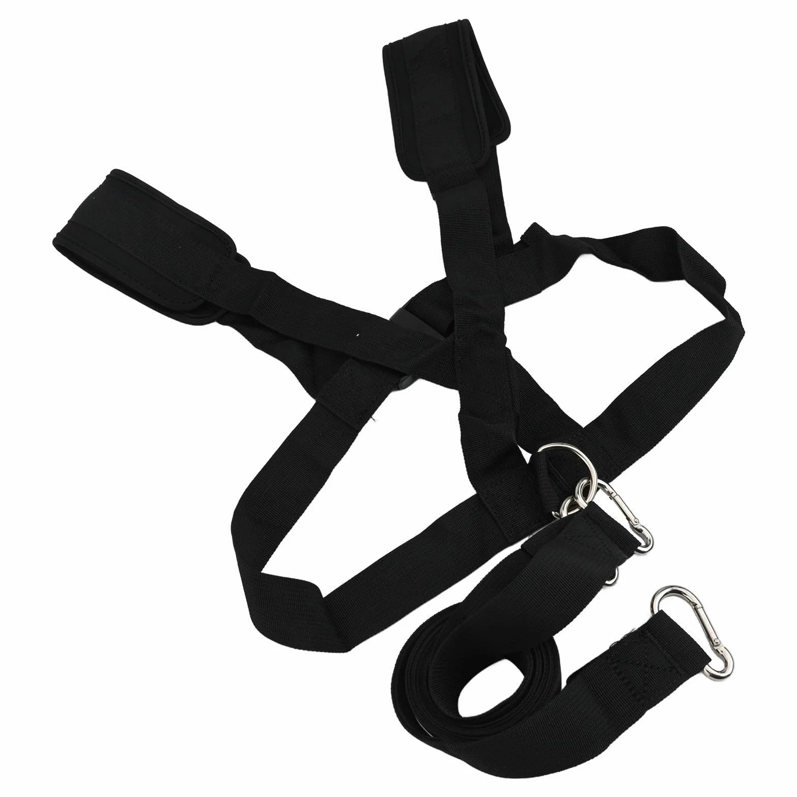 Arnés de trineo para entrenamiento de resistencia, correas de nailon ajustables, hombreras ampliadas, 200 libras